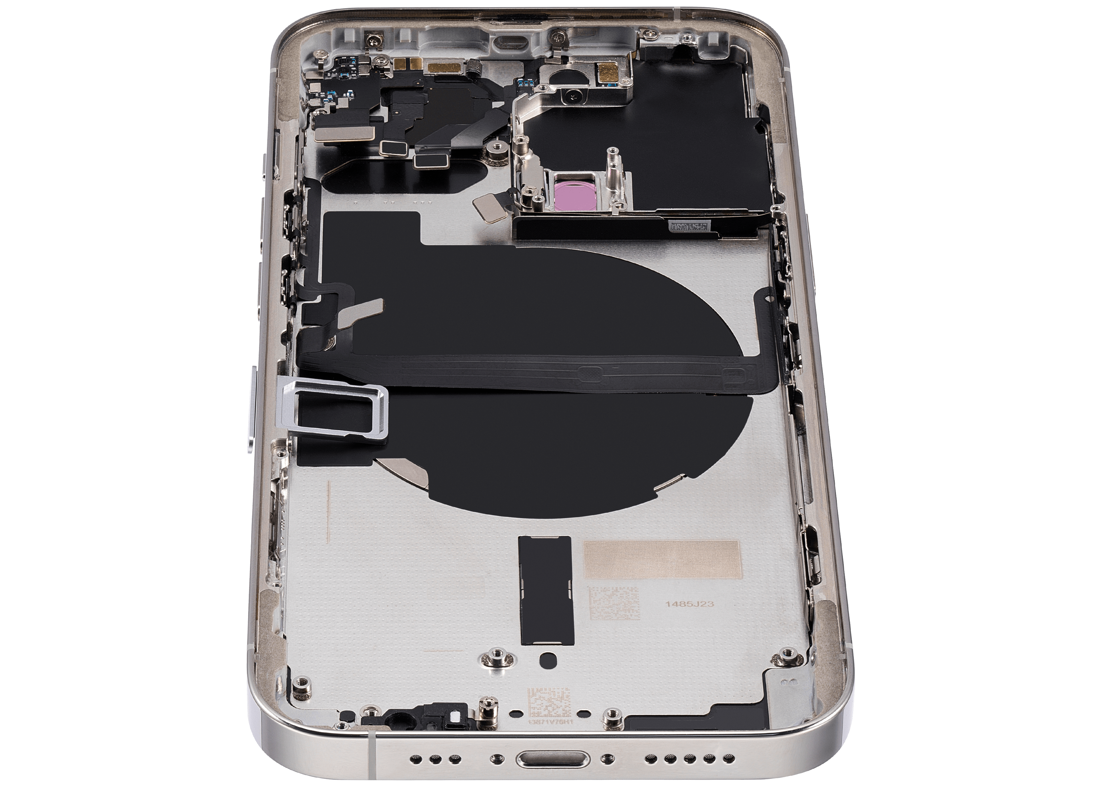 Backcover/Rahmen mit Small Parts für iPhone 13 Pro (EU / Global Version) (gebrauchter OEM-Ausbau, Qualität B) (Silber)