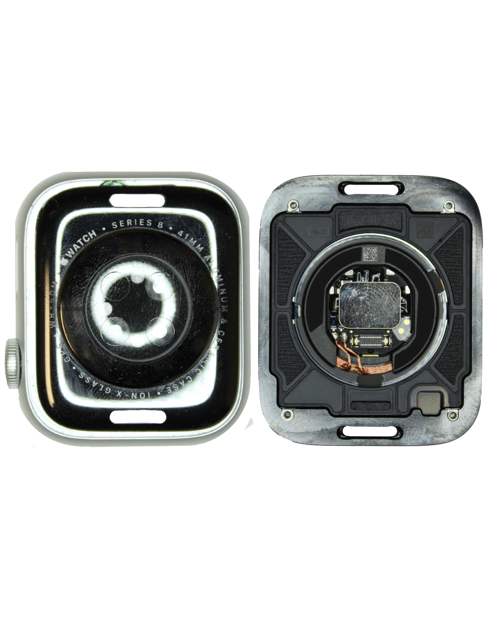 Backcover/Rahmen für Watch Series 8 (41MM) (GPS Version) (gebrauchter OEM-Ausbau, Qualität B/C) (Aluminum/Silver)