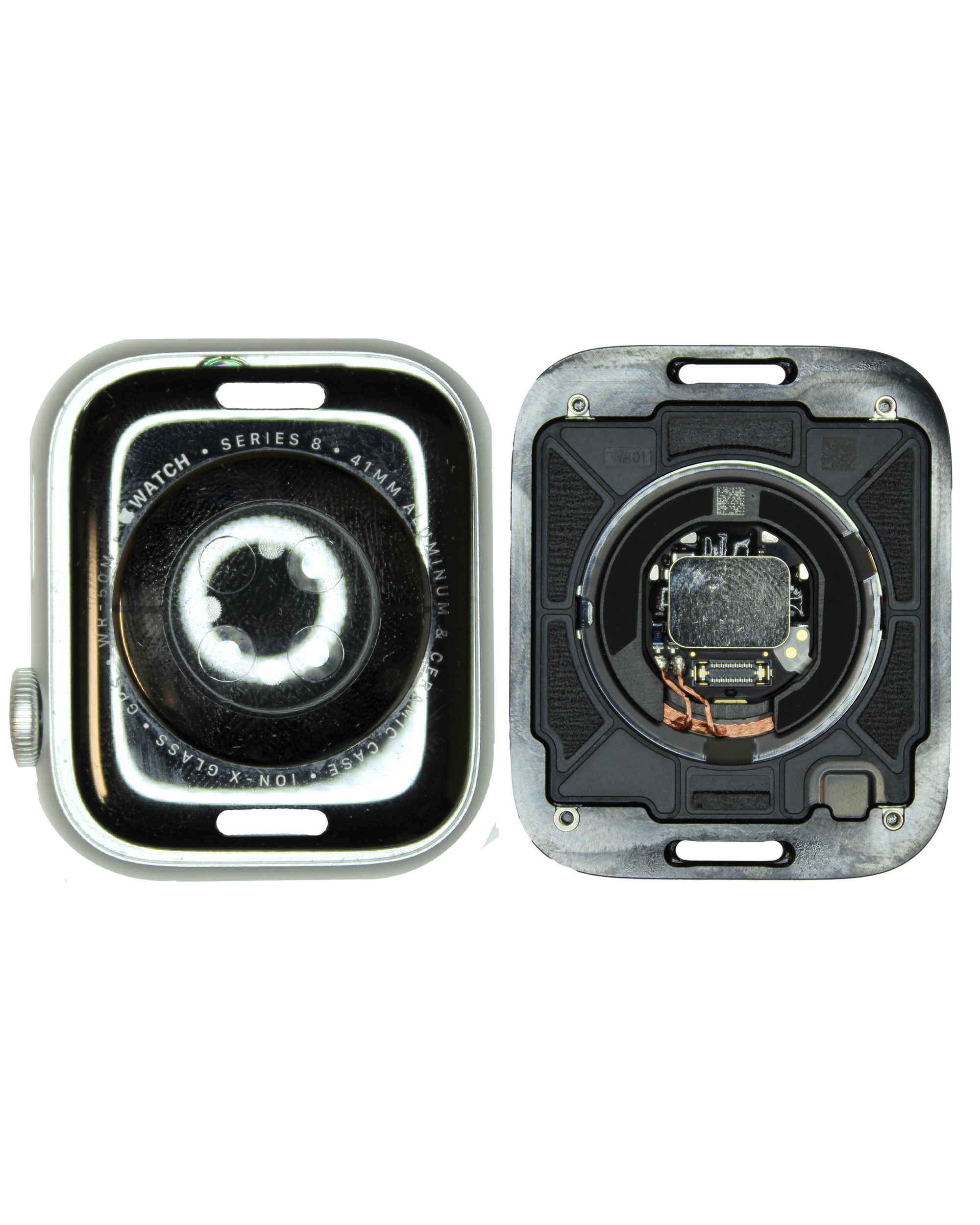 Backcover/Rahmen für Watch Series 8 (41MM) (GPS Version) (gebrauchter OEM-Ausbau, Qualität B/C) (Aluminum/Silver)