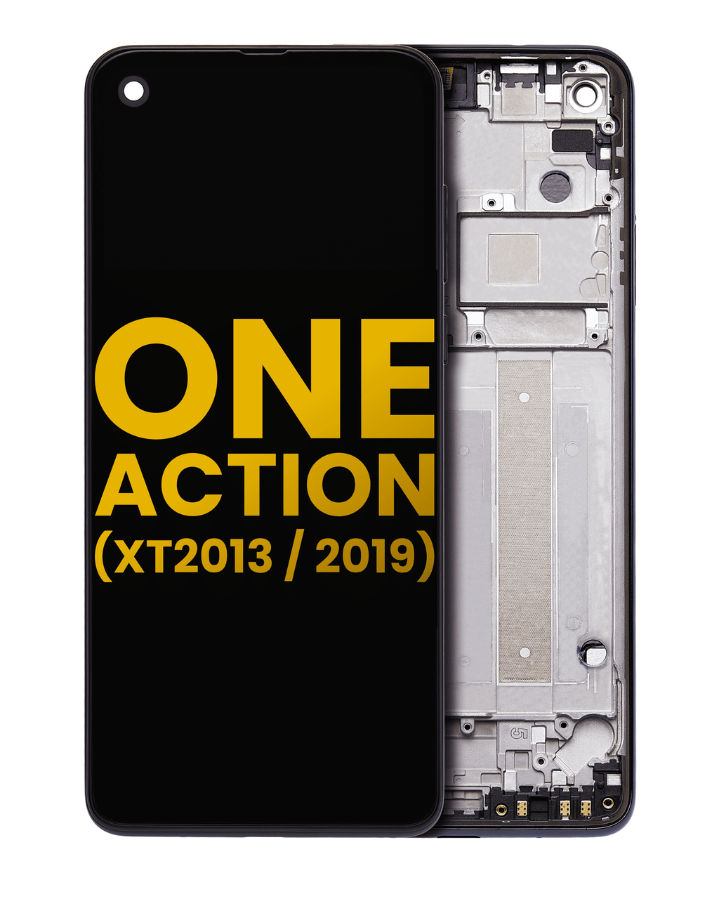 LCD Display with Frame for Motorola One Action (XT2013-1 / XT2013-2 / XT2013-4 / 2019) (Refurbished) (Denim Blue)