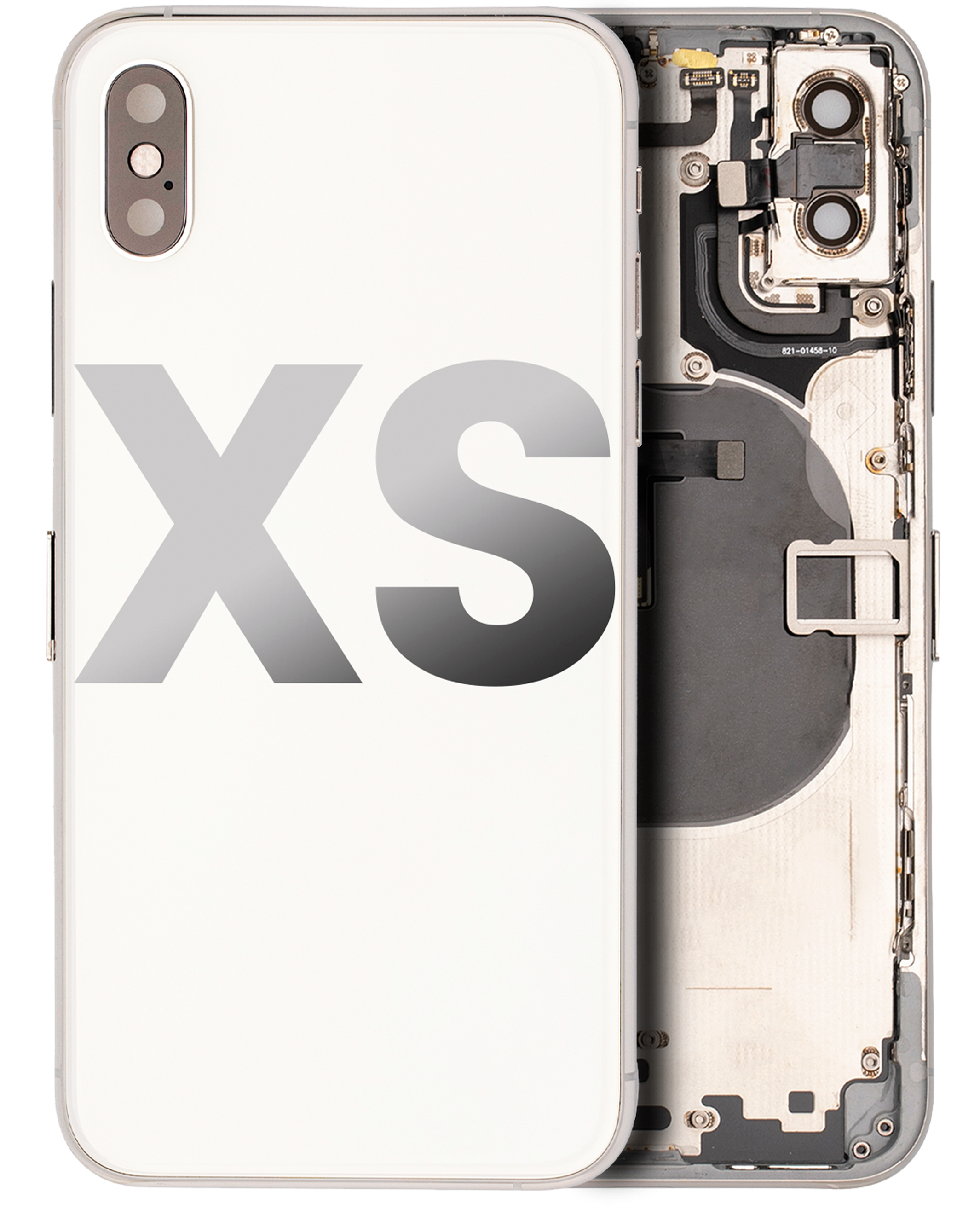 Backcover/Rahmen mit Kleinteilen iPhone XS OEM Pull gebr. Silber Qualität C