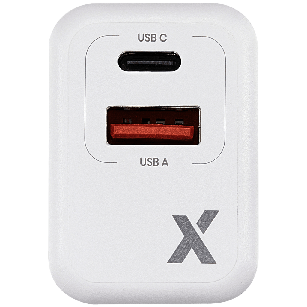 AmpSentrix 2-Port 20W USB Type C and USB Type A Wall Adapter (220V Euro)