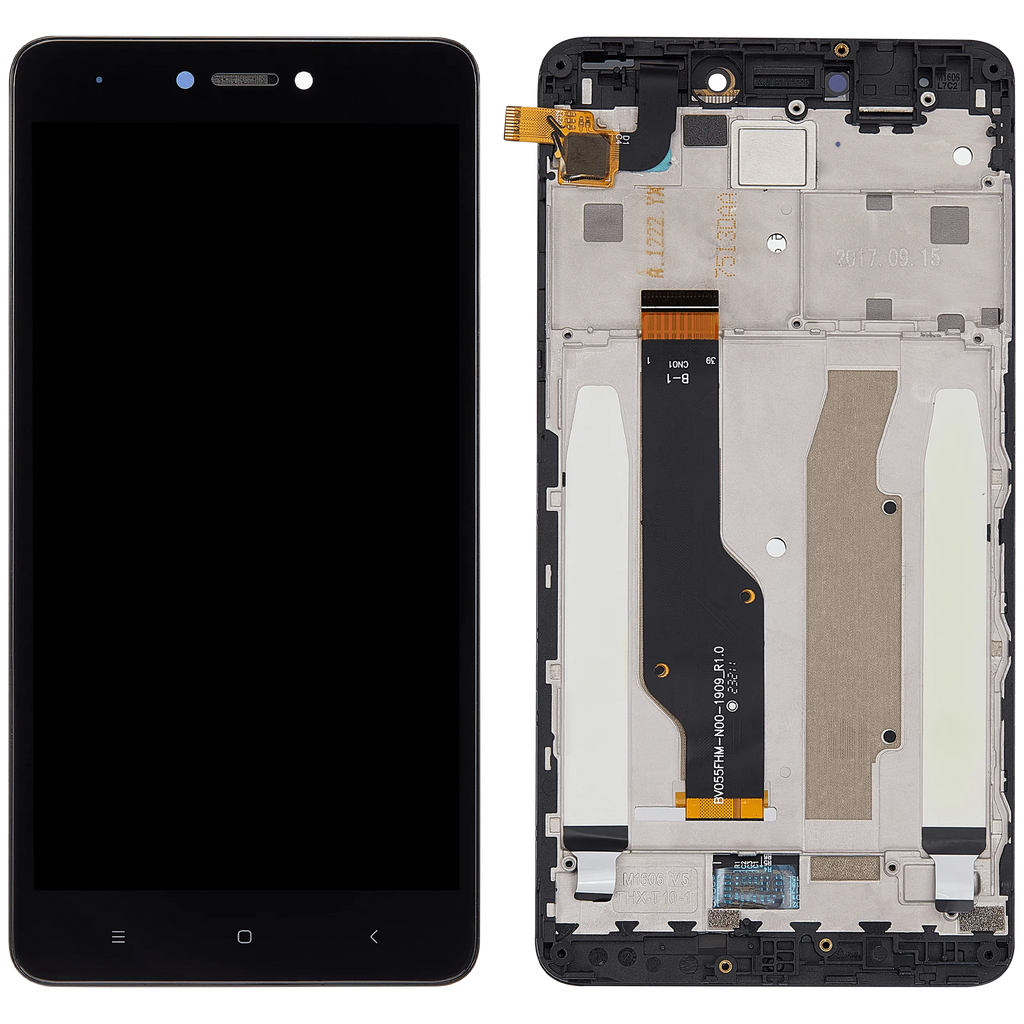 LCD-Display mit Rahmen für Xiaomi Redmi Note 4x (Aftermarket Plus) (Schwarz)