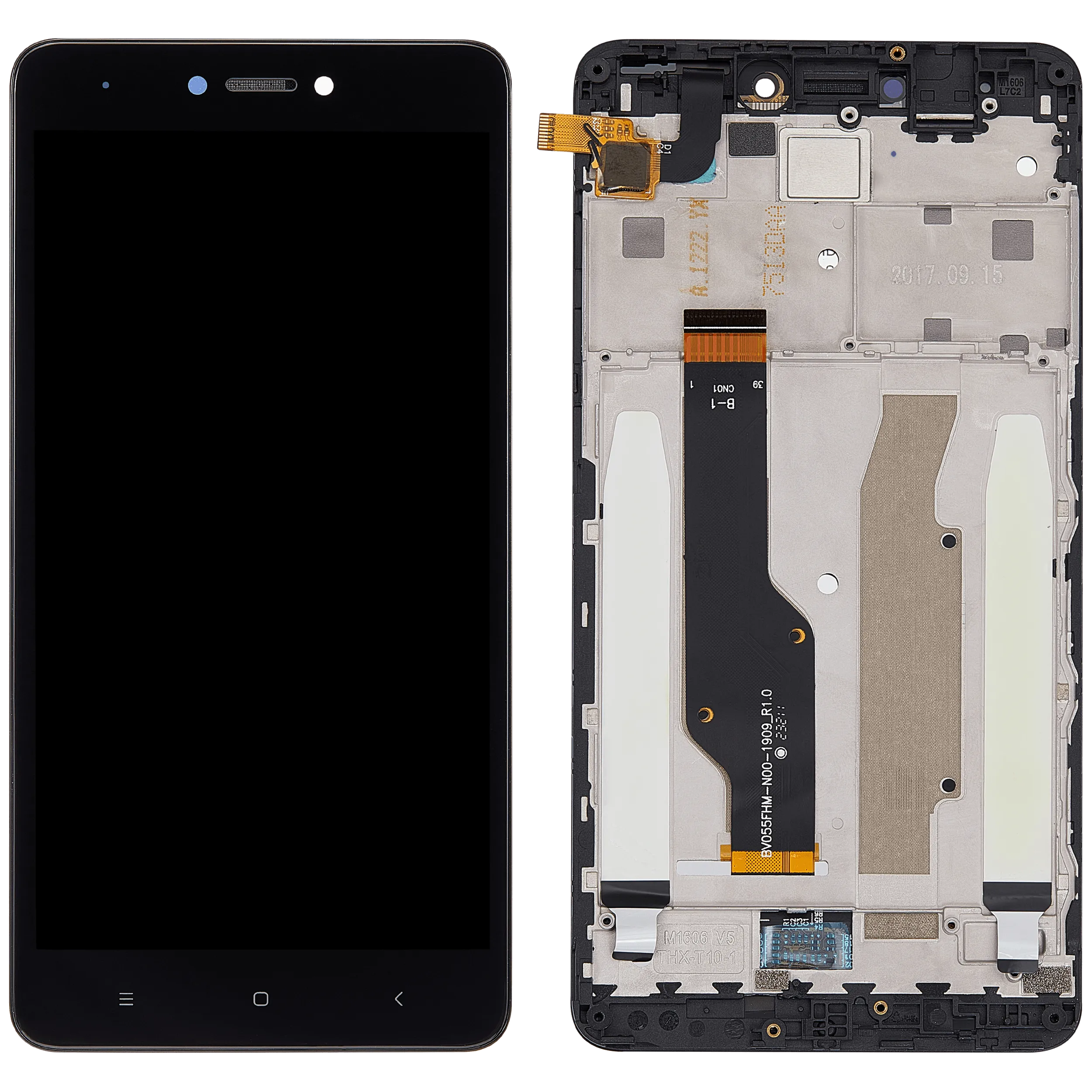 LCD-Display mit Rahmen für Xiaomi Redmi Note 4x (Aftermarket Plus) (Schwarz)