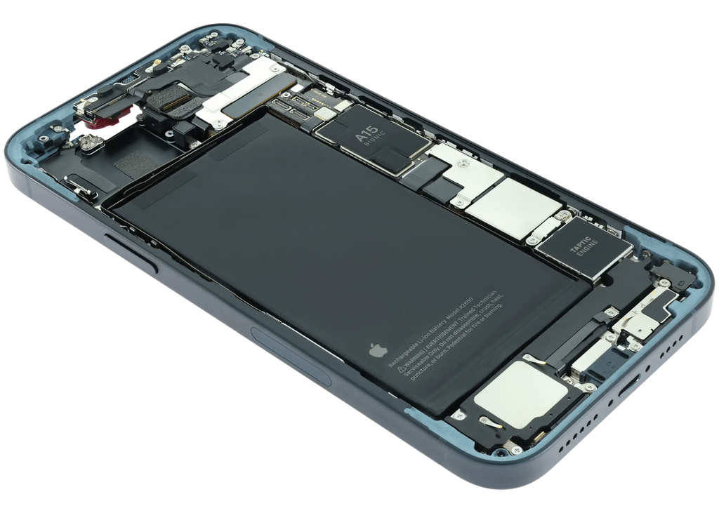 Midframe/Rahmen mit Logic Board / Akku (128 GB) für iPhone 14 Plus (Service Pack) (Midnight)