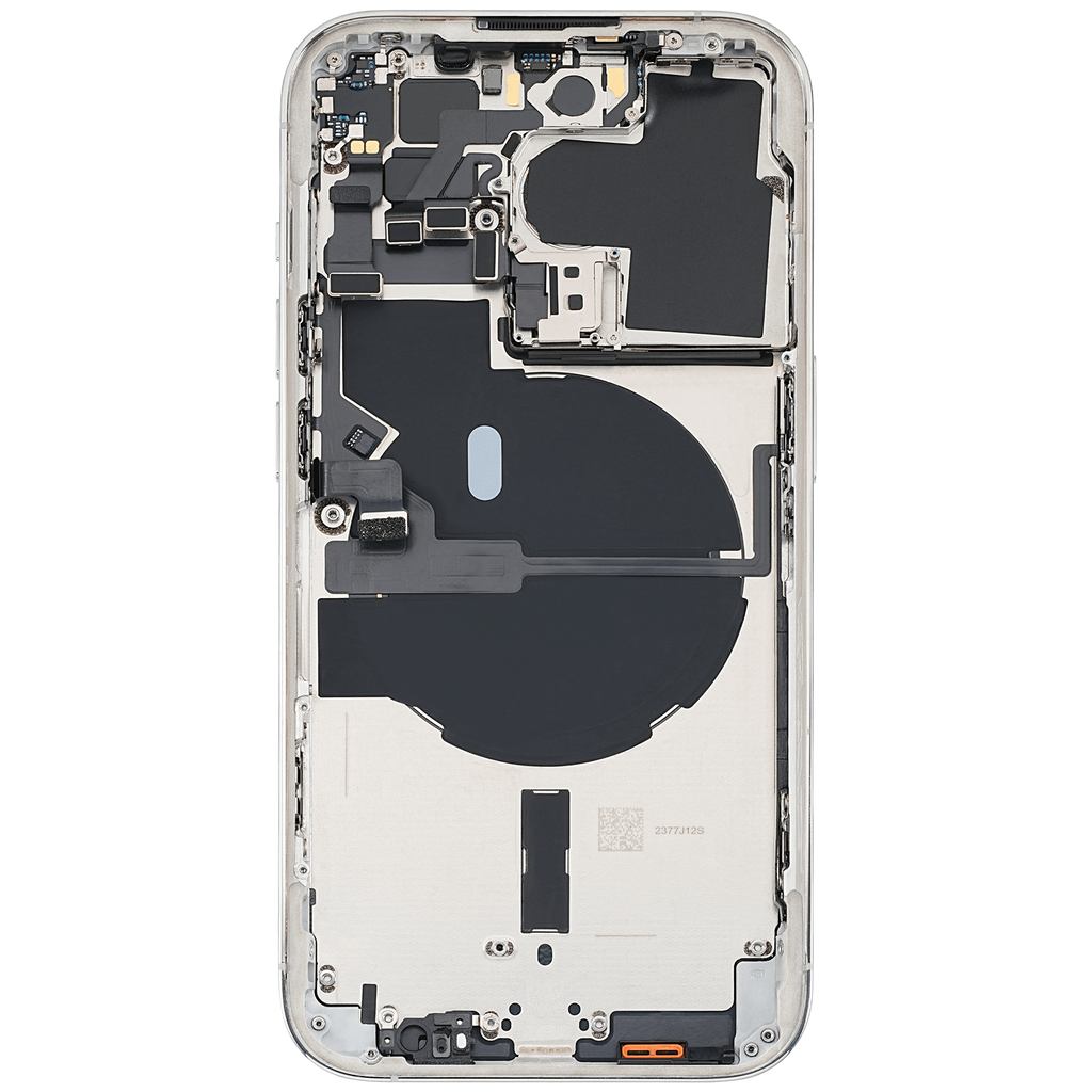 Backcover/Rahmen mit Small Parts für iPhone 14 Pro (EU / Global Version) (gebrauchter OEM-Ausbau, Qualität A) (Silber)