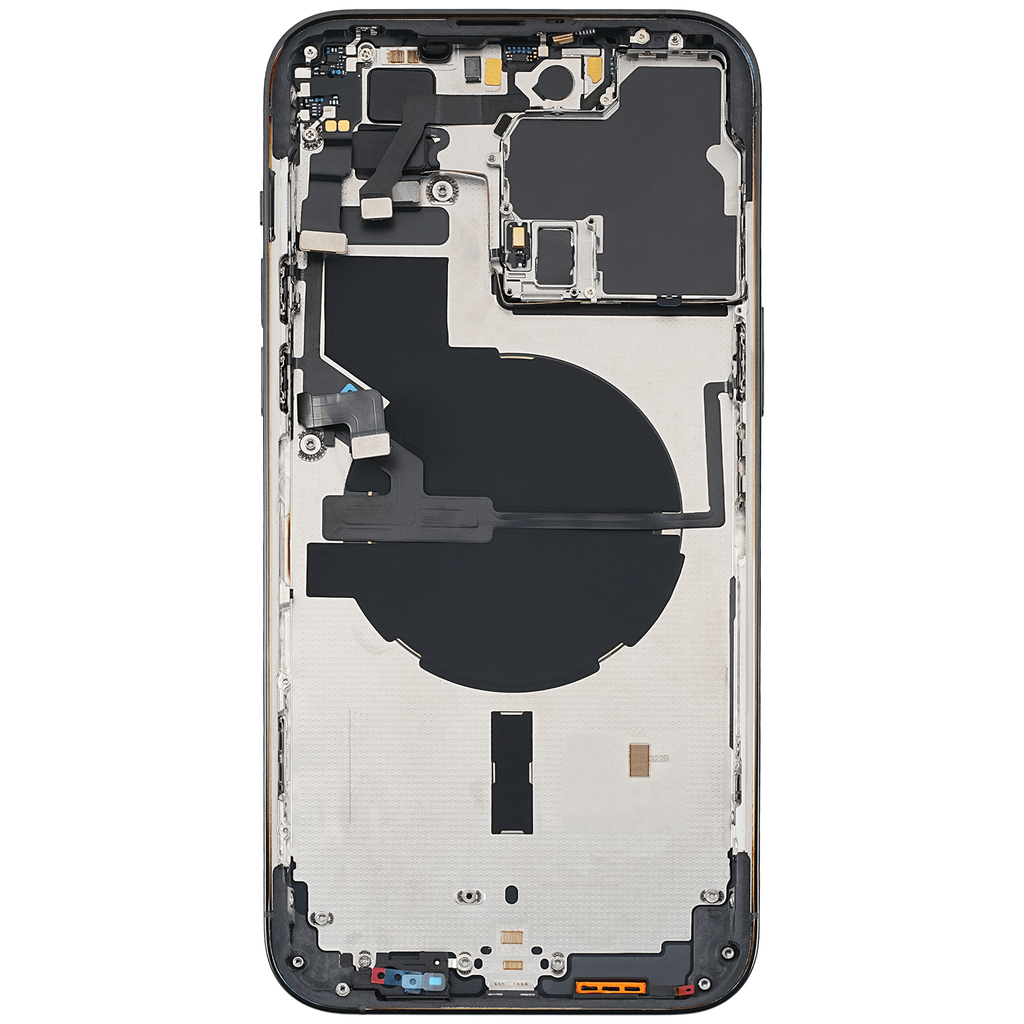Backcover/Rahmen mit Small Parts für iPhone 14 Pro Max (EU / Global Version) (gebrauchter OEM-Ausbau, Qualität A) (Space Schwarz)