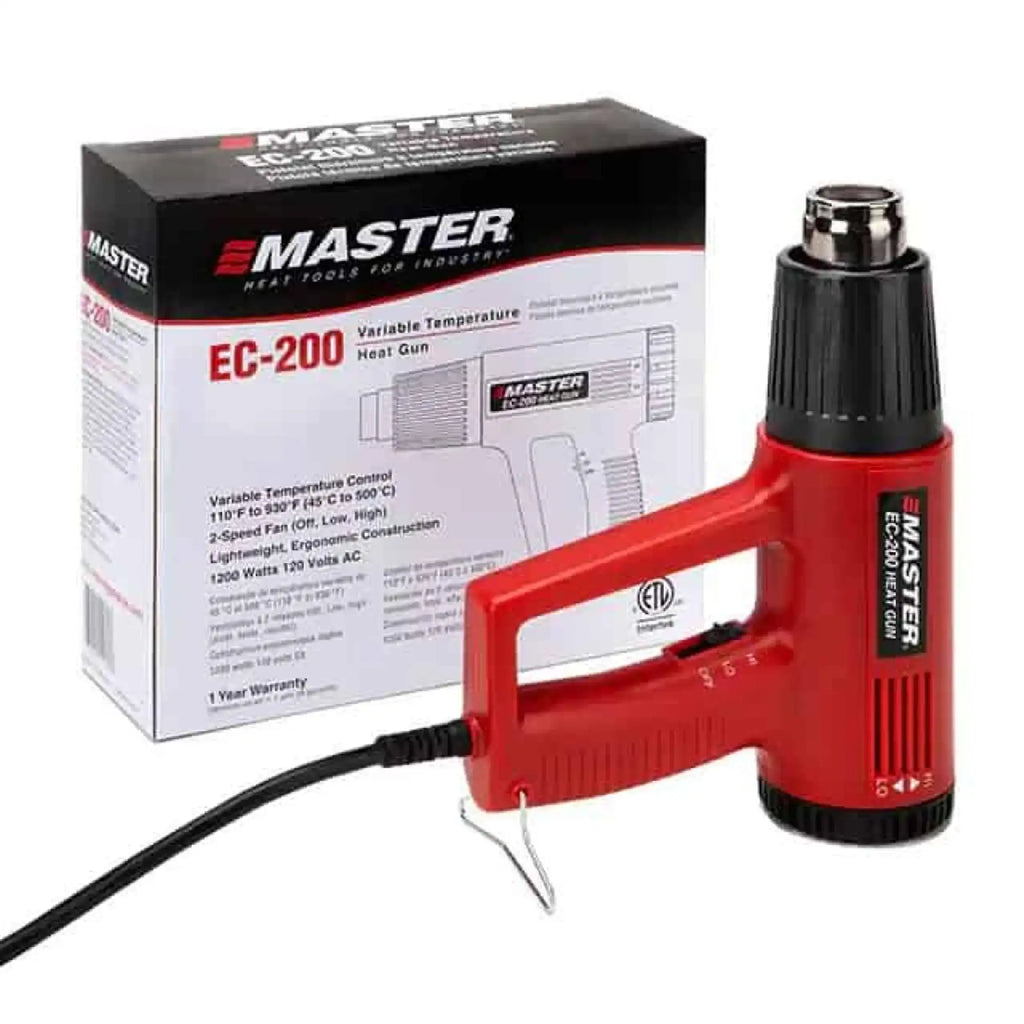 EC-200 120V Variable Temperature Heat Gun (110°F-930°F, 2 Speeds) by Master Appliance