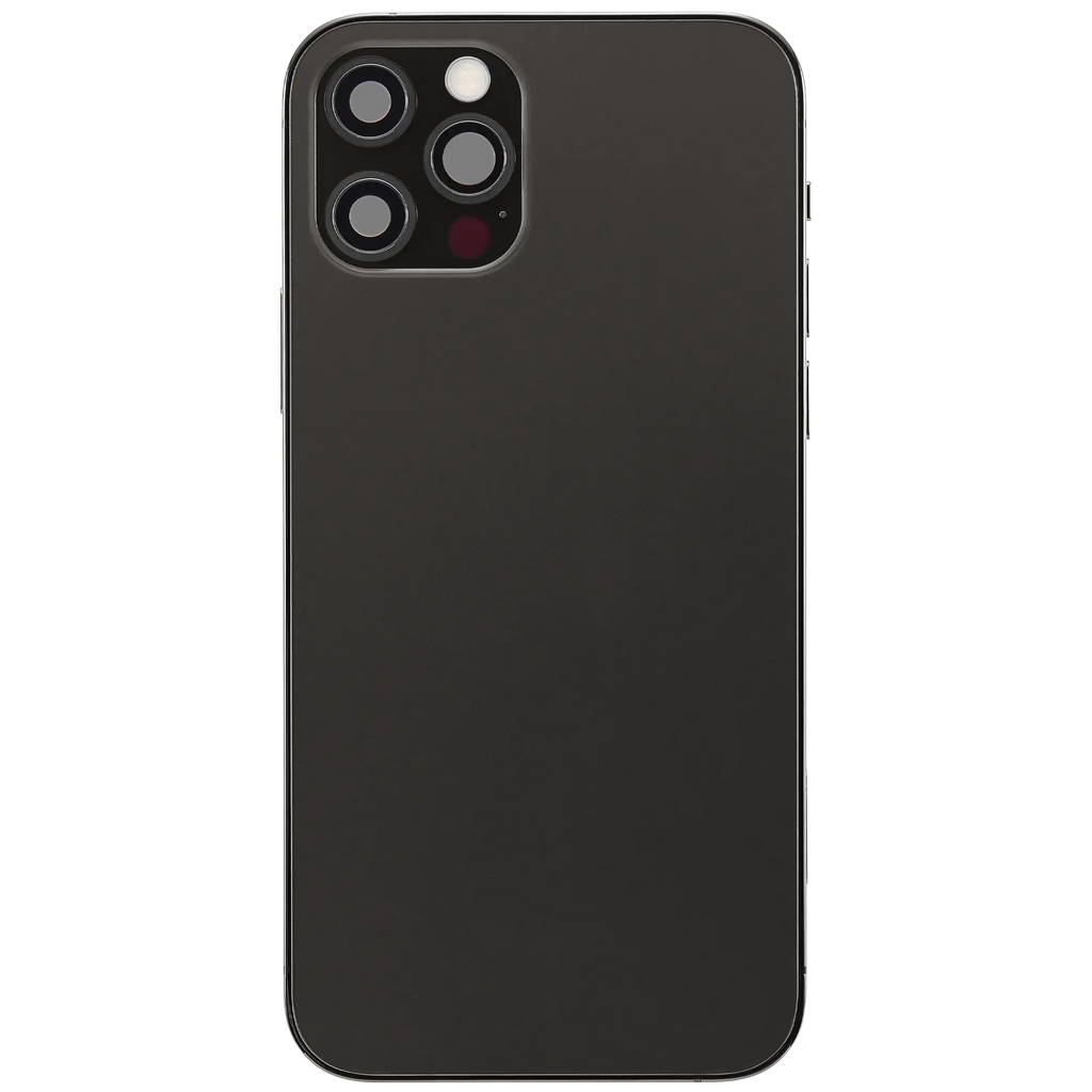 Backcover/Rahmen mit Ladebuchse Flex & Small Parts für iPhone 12 Pro (EU / Global Version) (gebrauchter OEM-Ausbau, Qualität C) (Graphite)