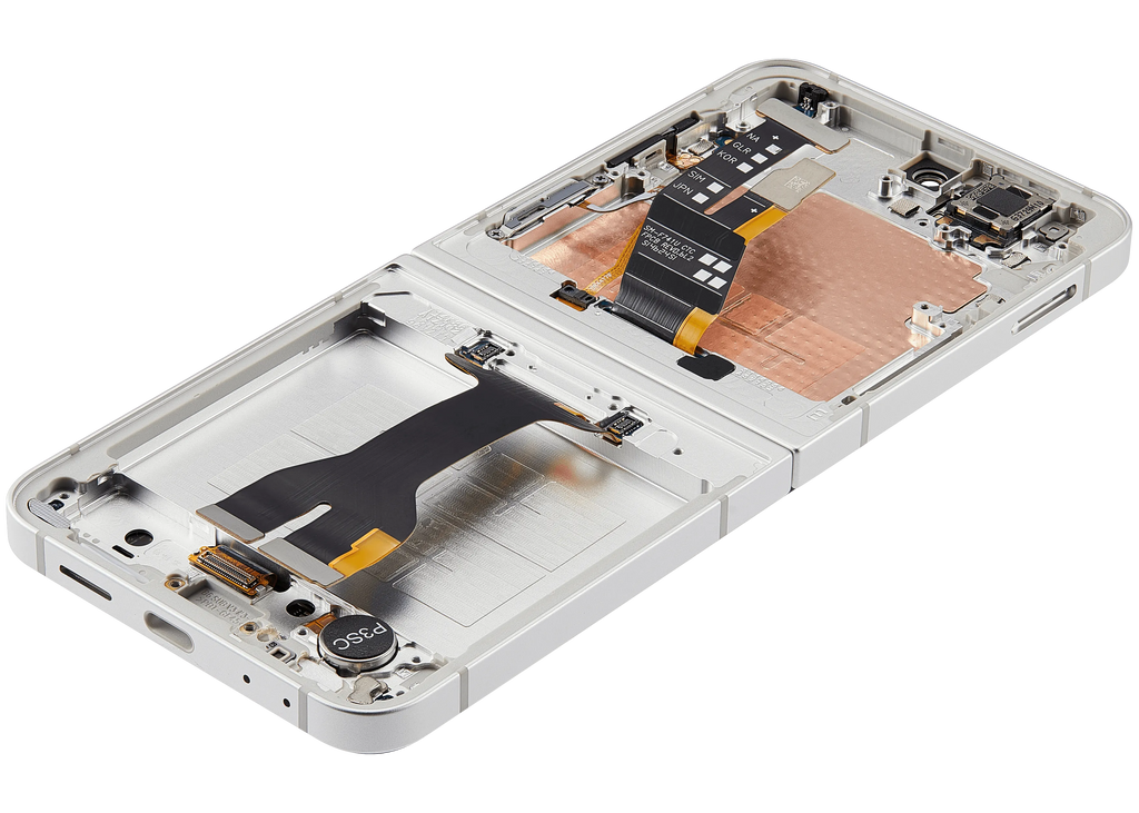 Inner OLED-Display mit Rahmen Compatible für Samsung Galaxy Z Flip 7 FE 5G (F761) (US & International) (Refurbished) (Silver Shadow)