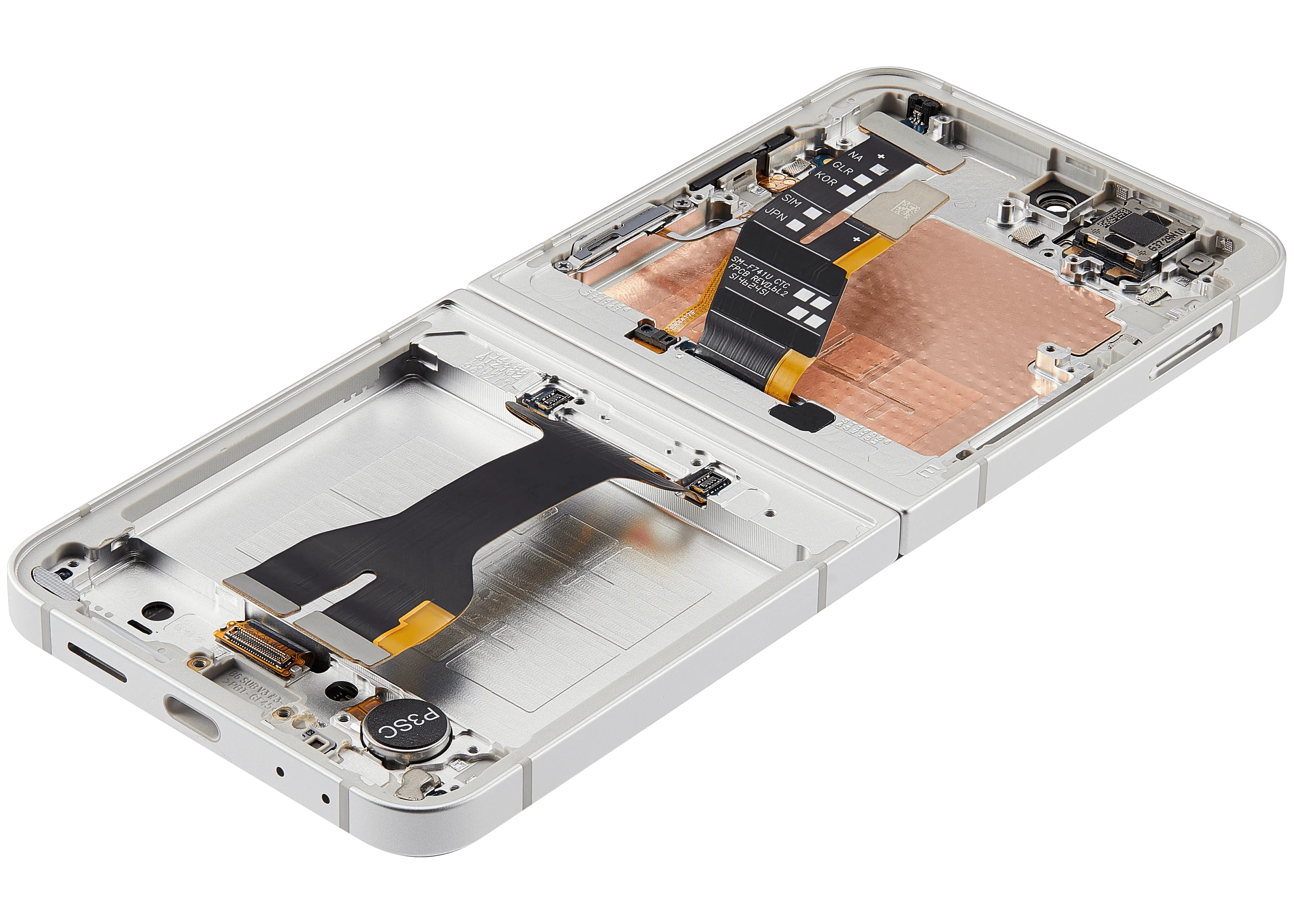 Inner OLED-Display mit Rahmen Compatible für Samsung Galaxy Z Flip 7 FE 5G (F761) (US & International) (Refurbished) (Silver Shadow)
