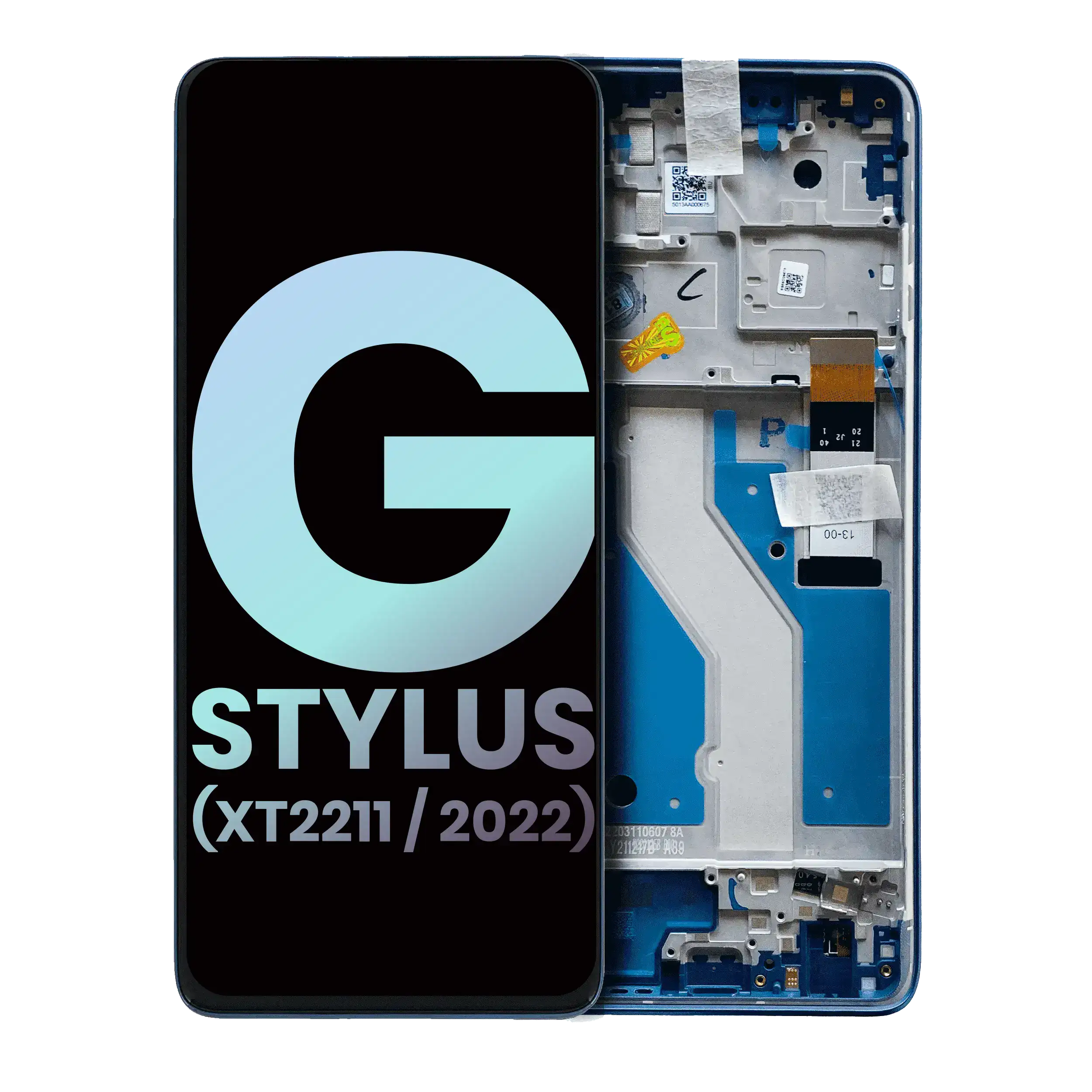 LCD-Display mit Rahmen für Motorola Moto G Stylus 4G (XT2211 / 2022) (Original OEM) (Twilight Blue)