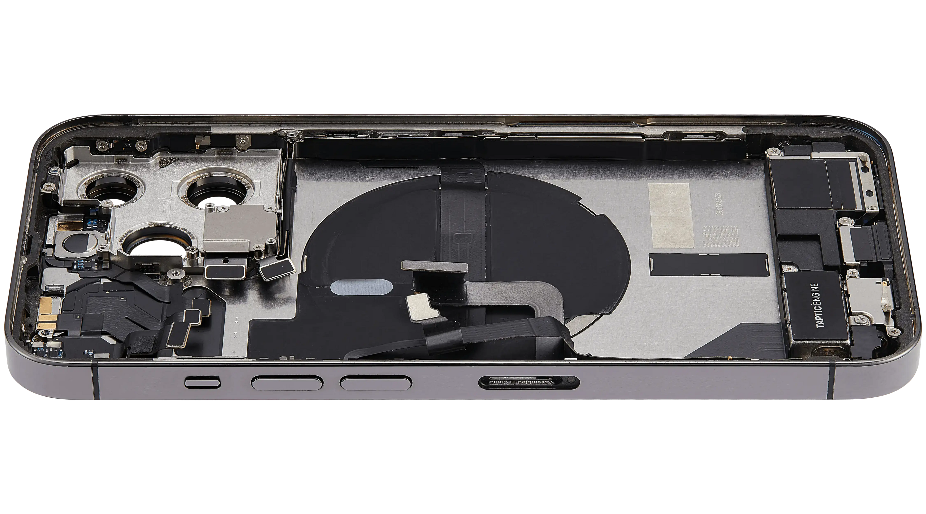 Backcover/Rahmen mit Ladebuchse Flex & Small Parts für iPhone 13 Pro (US-Version) (gebrauchter OEM-Ausbau, Qualität A) (Graphite)