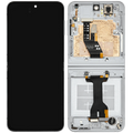 Inner OLED-Display mit Rahmen Compatible für Samsung Galaxy Z Flip 6 5G (F741) (US & International) (Aftermarket Plus) (Weiß)