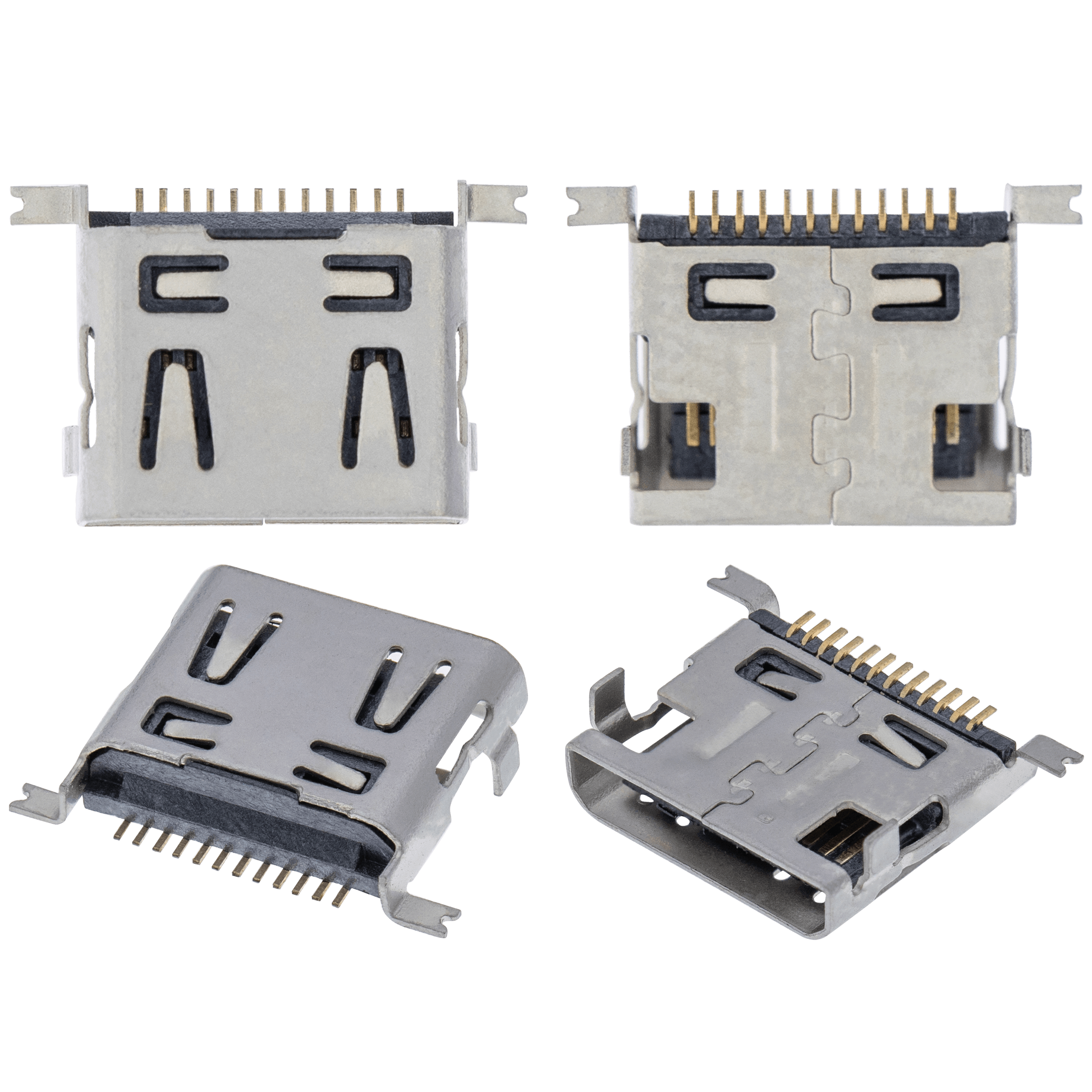 Ladebuchse soldering required - 12 Pin - Micro B - 4 Anchor Points (C229)