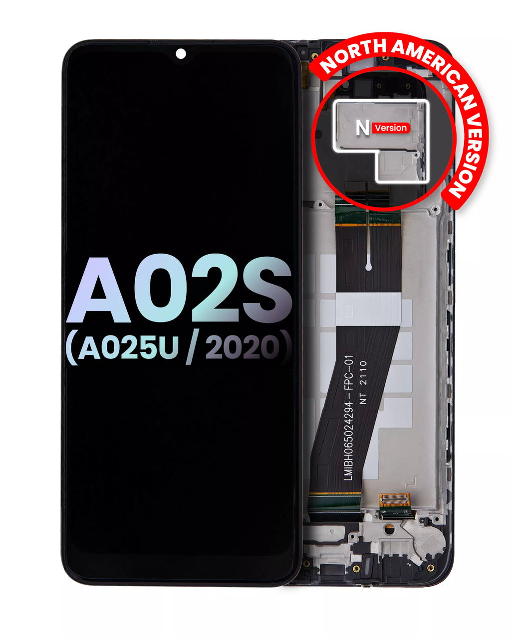 LCD-Display mit Rahmen für Samsung Galaxy A02S (A025U / 2020) (US-Version) (Service Pack) (Alle Farben)