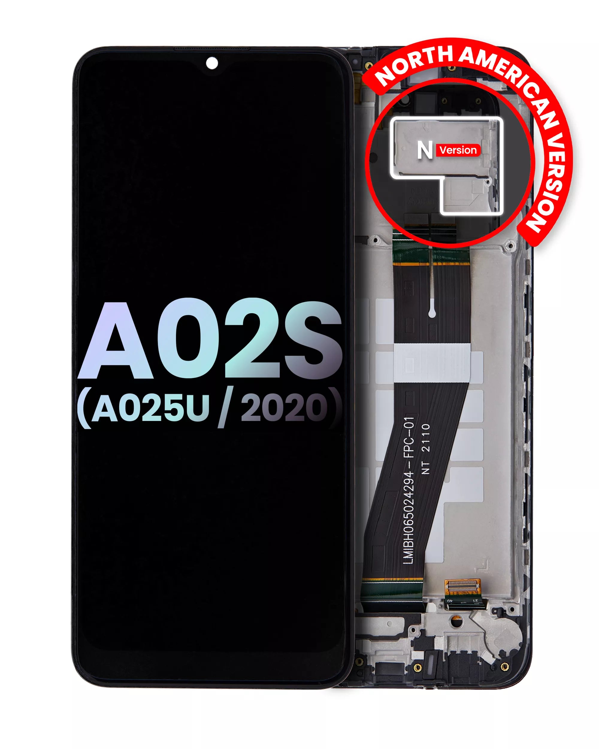 LCD-Display mit Rahmen für Samsung Galaxy A02S (A025U / 2020) (US-Version) (Service Pack) (Alle Farben)