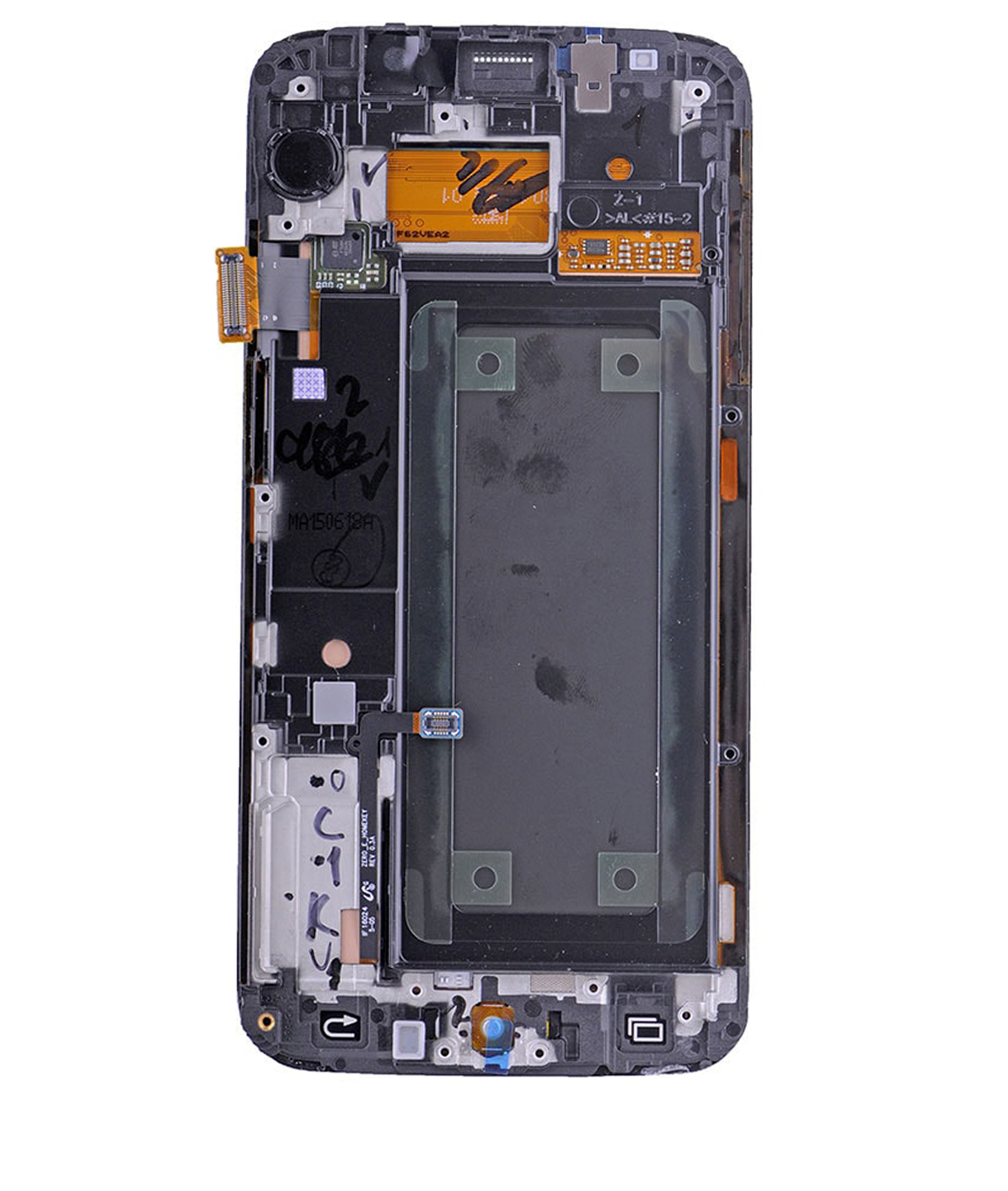 OLED-Display mit Rahmen für Samsung Galaxy S6 Edge (CDMA: Verizon / Sprint) (Service Pack) (White Pearl)