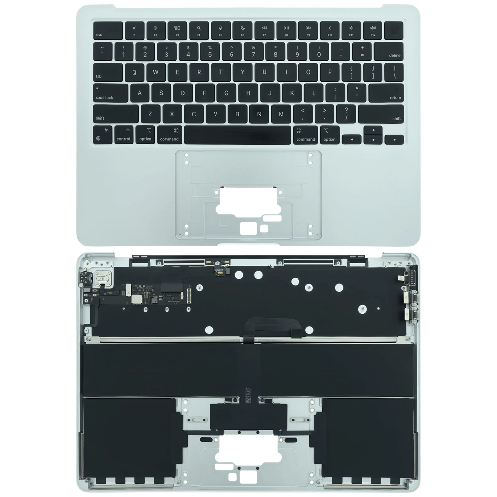 Top Case mit Keyboard (ANSI US) für MacBook Air 13" A2681 (2022) (gebrauchter OEM-Ausbau, Qualität B) (Silber)