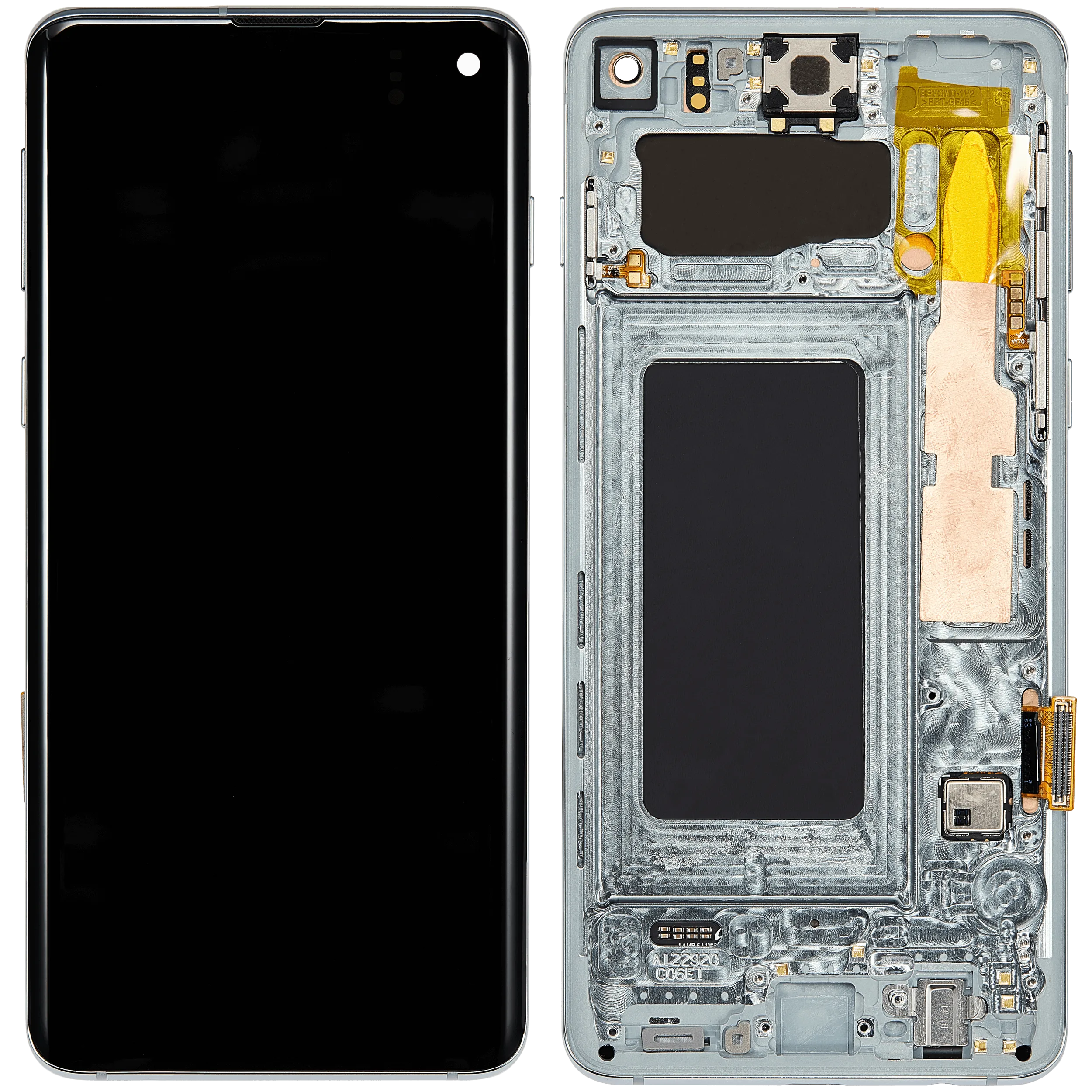 OLED-Display mit Rahmen für Samsung Galaxy S10 (Aftermarket Plus) (Prism Green)