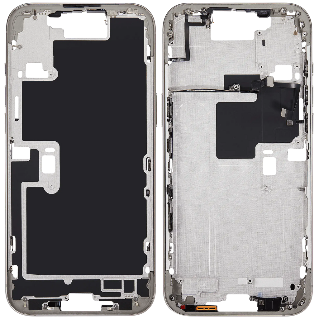 Midframe/Rahmen mit Power And Volume Button für iPhone 16 Pro Max (EU / Global Version) (Aftermarket Plus) (Natural Titanium)