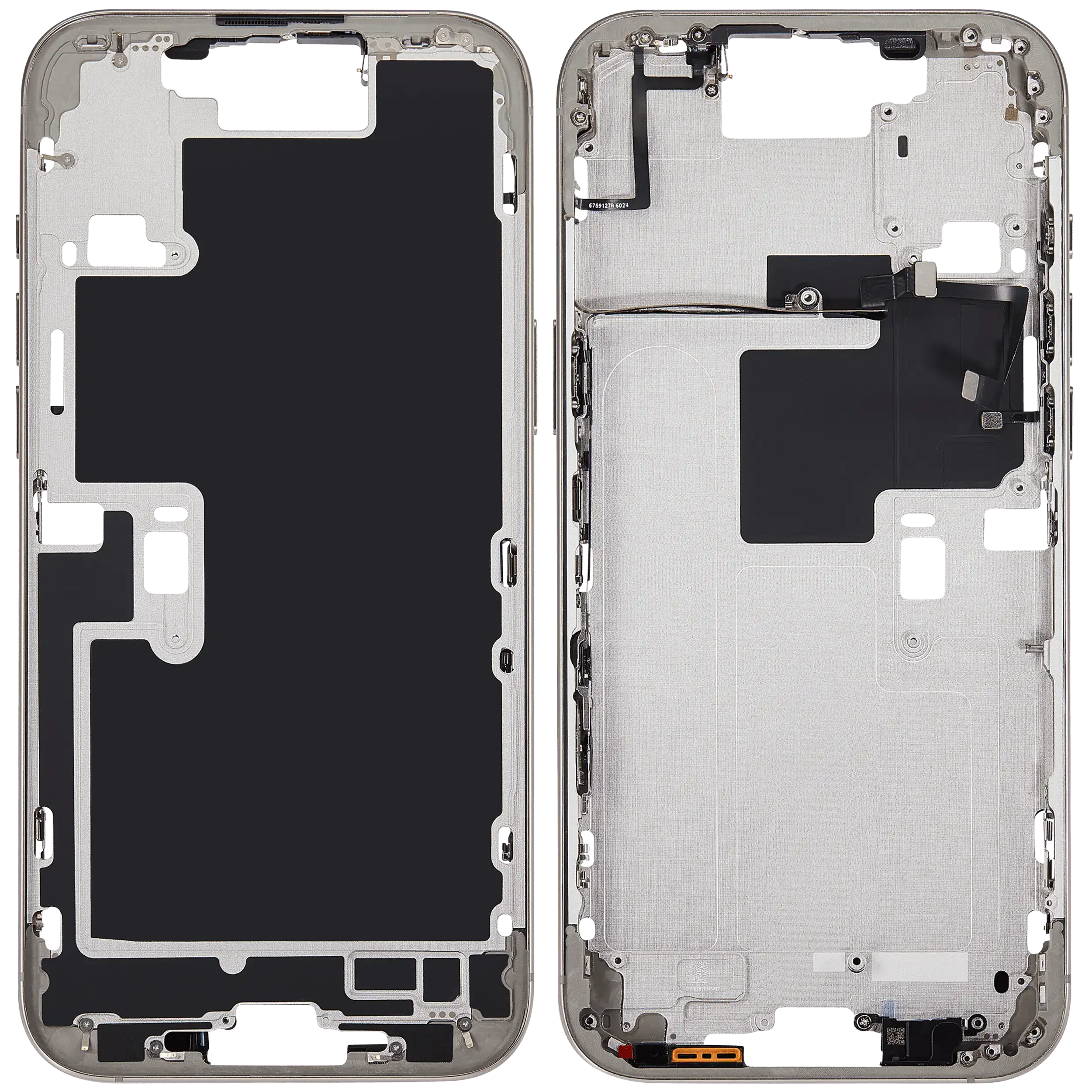 Midframe/Rahmen mit Power And Volume Button für iPhone 16 Pro Max (EU / Global Version) (Aftermarket Plus) (Natural Titanium)