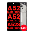 OLED-Display mit Rahmen für Samsung A52/A52S Schwarz Aftermarket Plus
