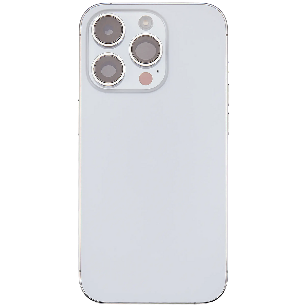 Backcover/Rahmen mit Small Parts für iPhone 14 Pro (EU / Global Version) (gebrauchter OEM-Ausbau, Qualität B) (Silber)
