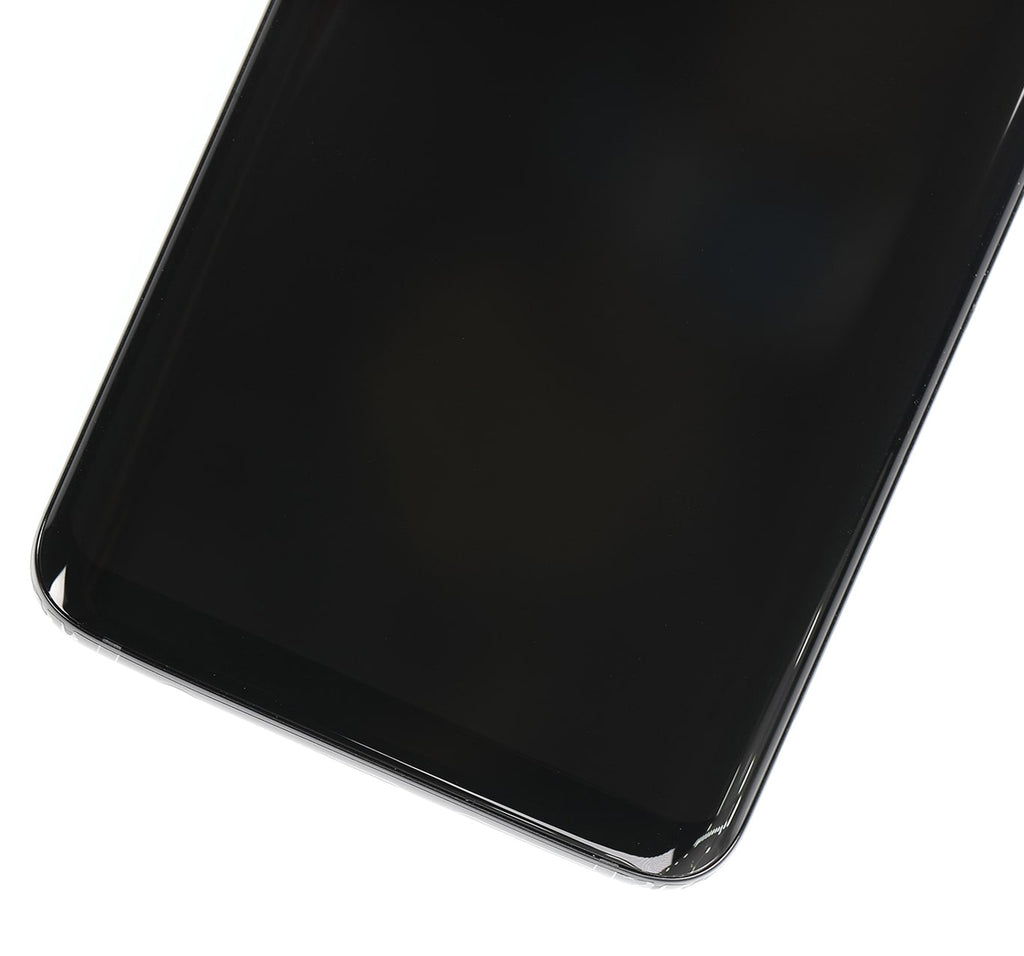 OLED-Display mit Rahmen für Samsung Galaxy S9 (gebrauchter OEM-Ausbau, Qualität B/C) (Midnight Schwarz)
