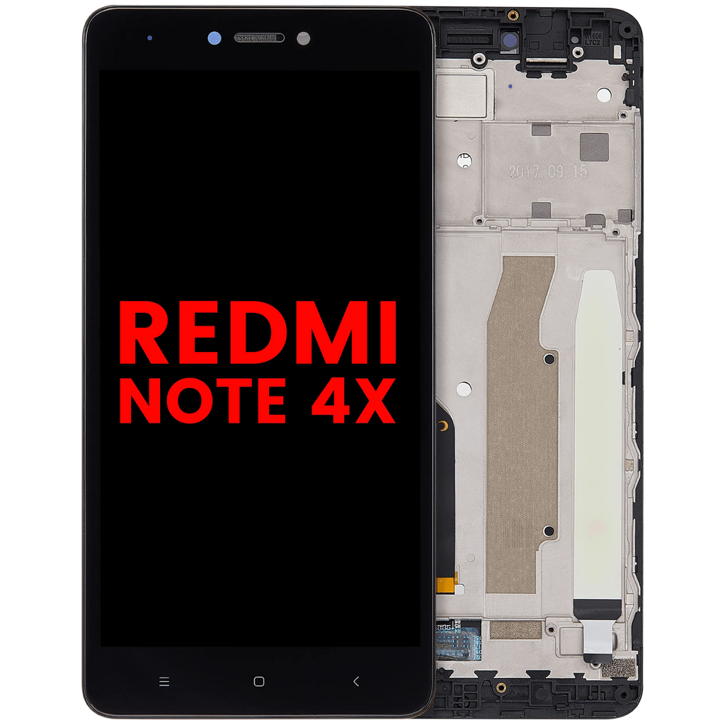 LCD-Display mit Rahmen für Xiaomi Redmi Note 4x (Aftermarket Plus) (Schwarz)
