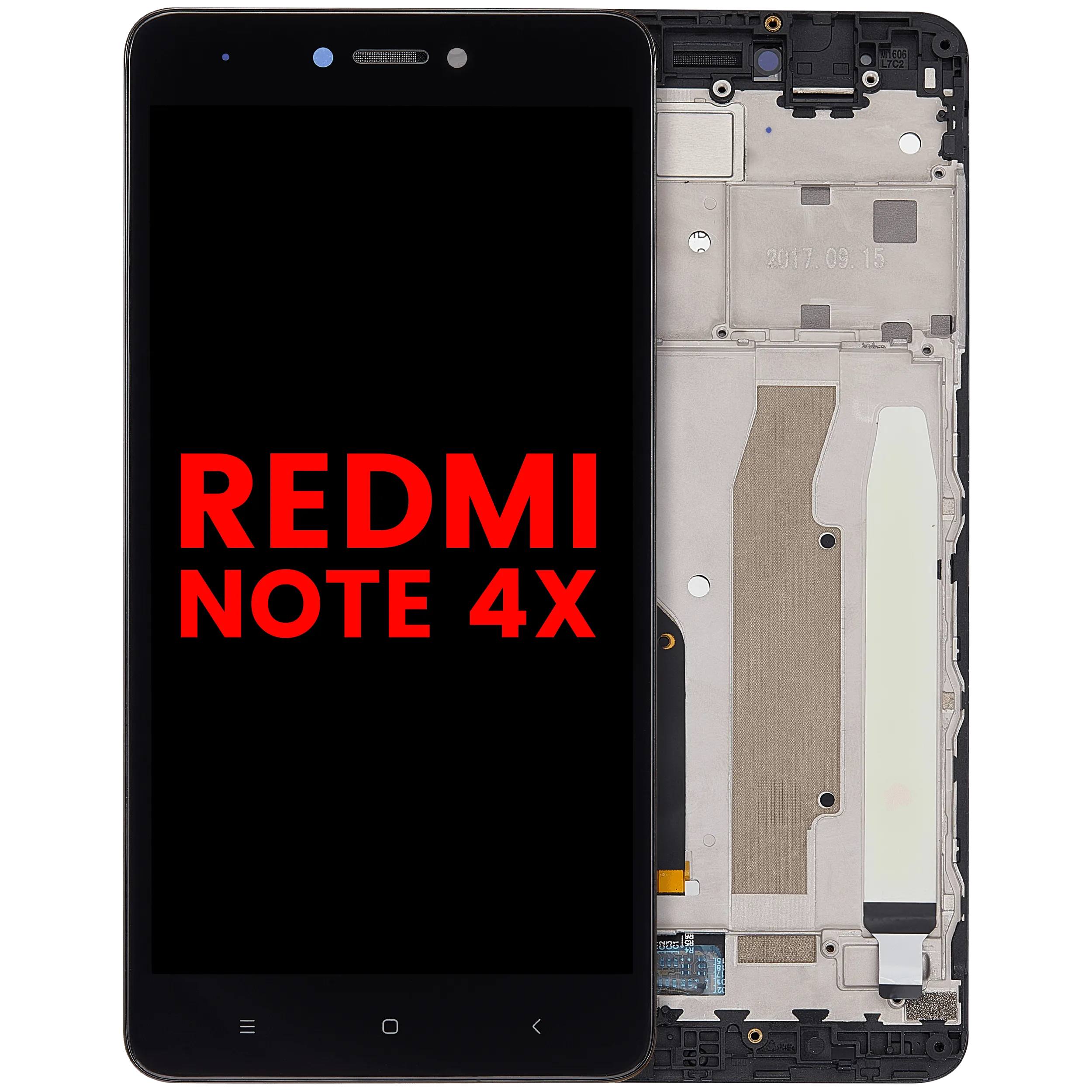 LCD-Display mit Rahmen für Xiaomi Redmi Note 4x (Aftermarket Plus) (Schwarz)