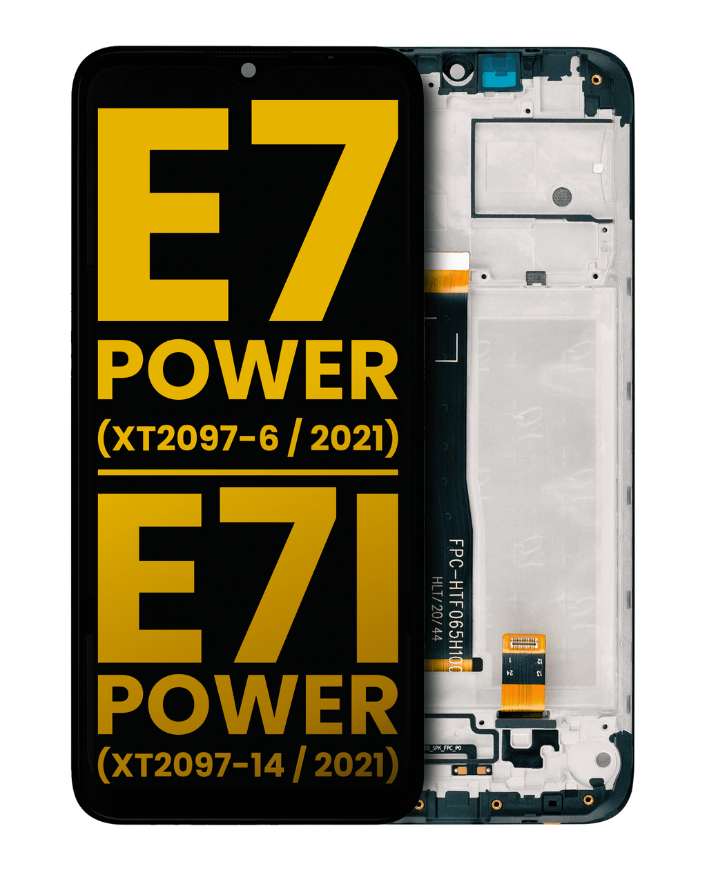 LCD-Display mit Rahmen für Motorola Moto E7 Power/E7i Power (Refurb.) (Schwarz)