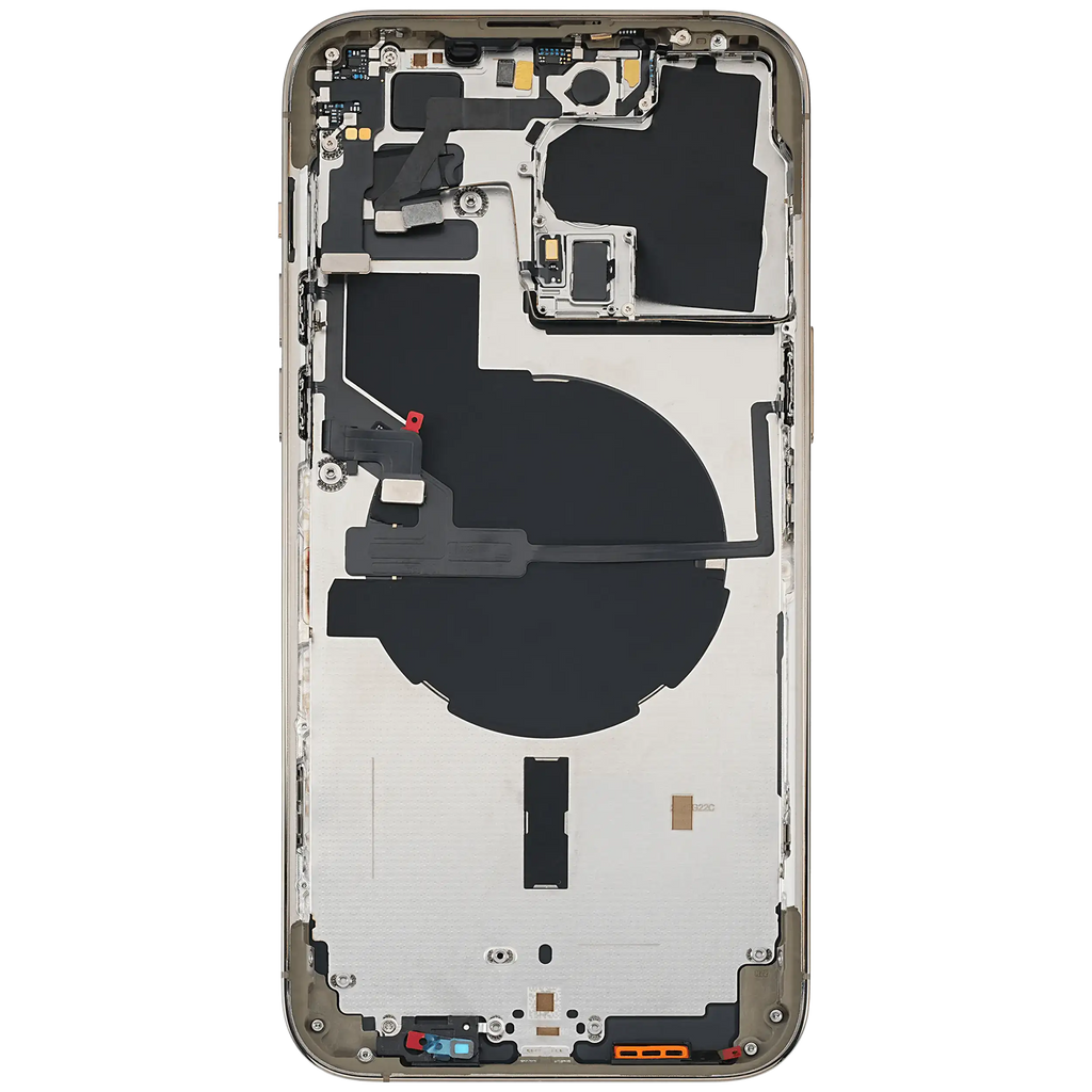 Backcover/Rahmen mit Small Parts für iPhone 14 Pro Max (EU / Global Version) (gebrauchter OEM-Ausbau, Qualität B) (Gold)