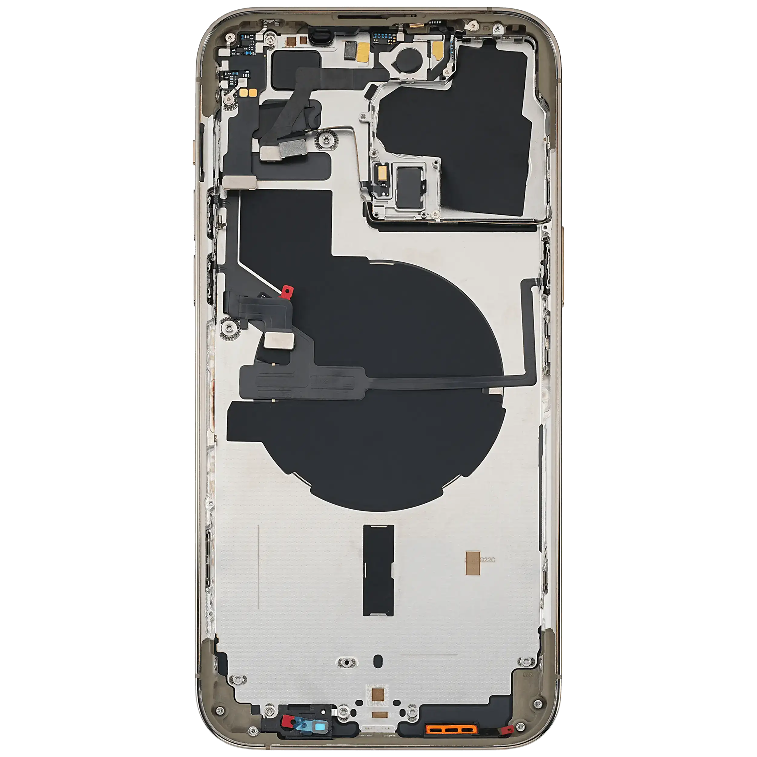 Backcover/Rahmen mit Small Parts für iPhone 14 Pro Max (EU / Global Version) (gebrauchter OEM-Ausbau, Qualität B) (Gold)