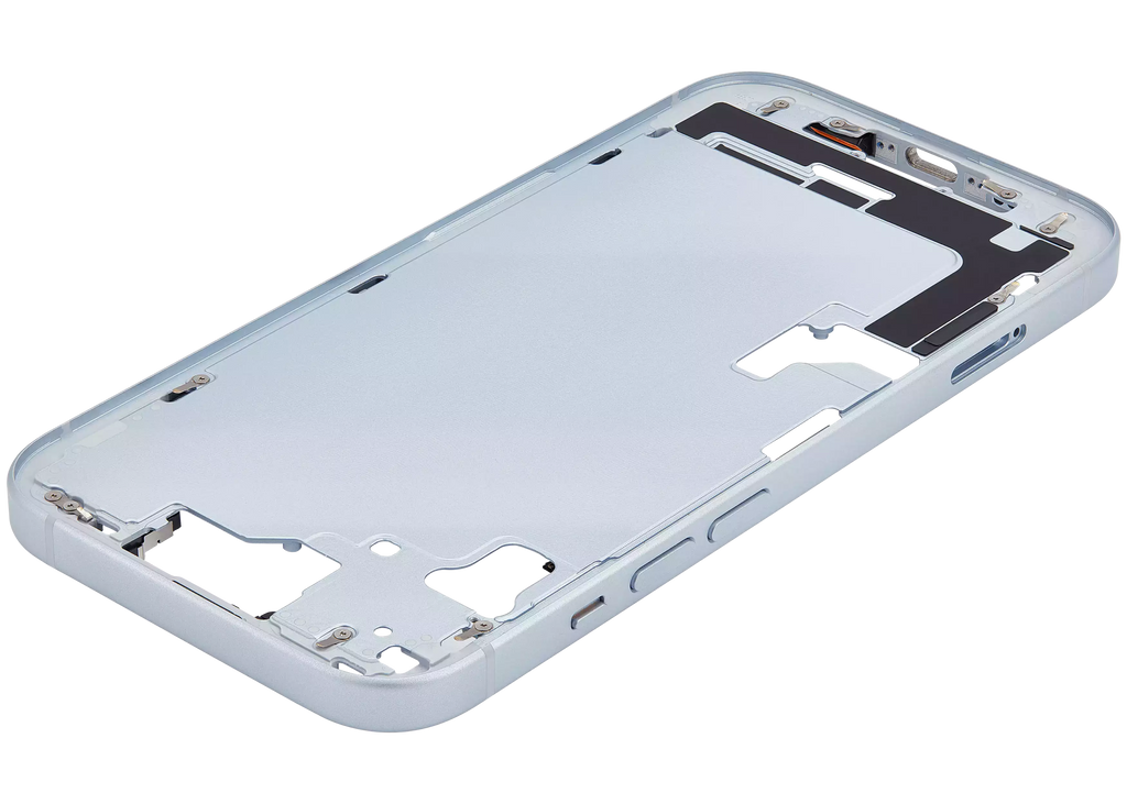 Midframe/Rahmen mit Small Parts für iPhone 15 (EU / Global Version) (gebrauchter OEM-Ausbau, Qualität A) (Blau)