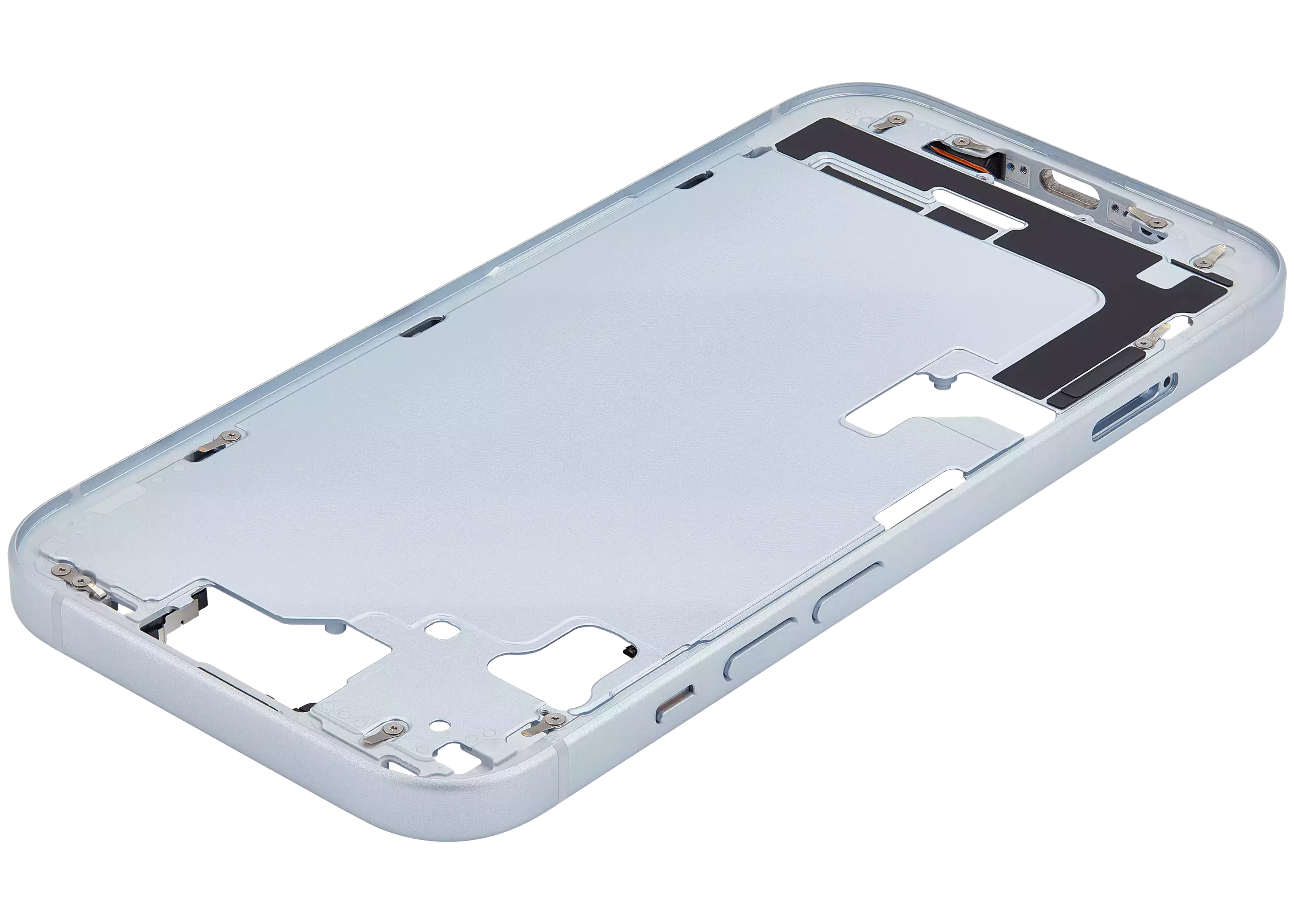 Midframe/Rahmen mit Small Parts für iPhone 15 (EU / Global Version) (gebrauchter OEM-Ausbau, Qualität A) (Blau)