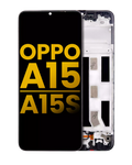 LCD-Display mit Rahmen für OPPO A15 / A15S (Refurbished) (Alle Farben)