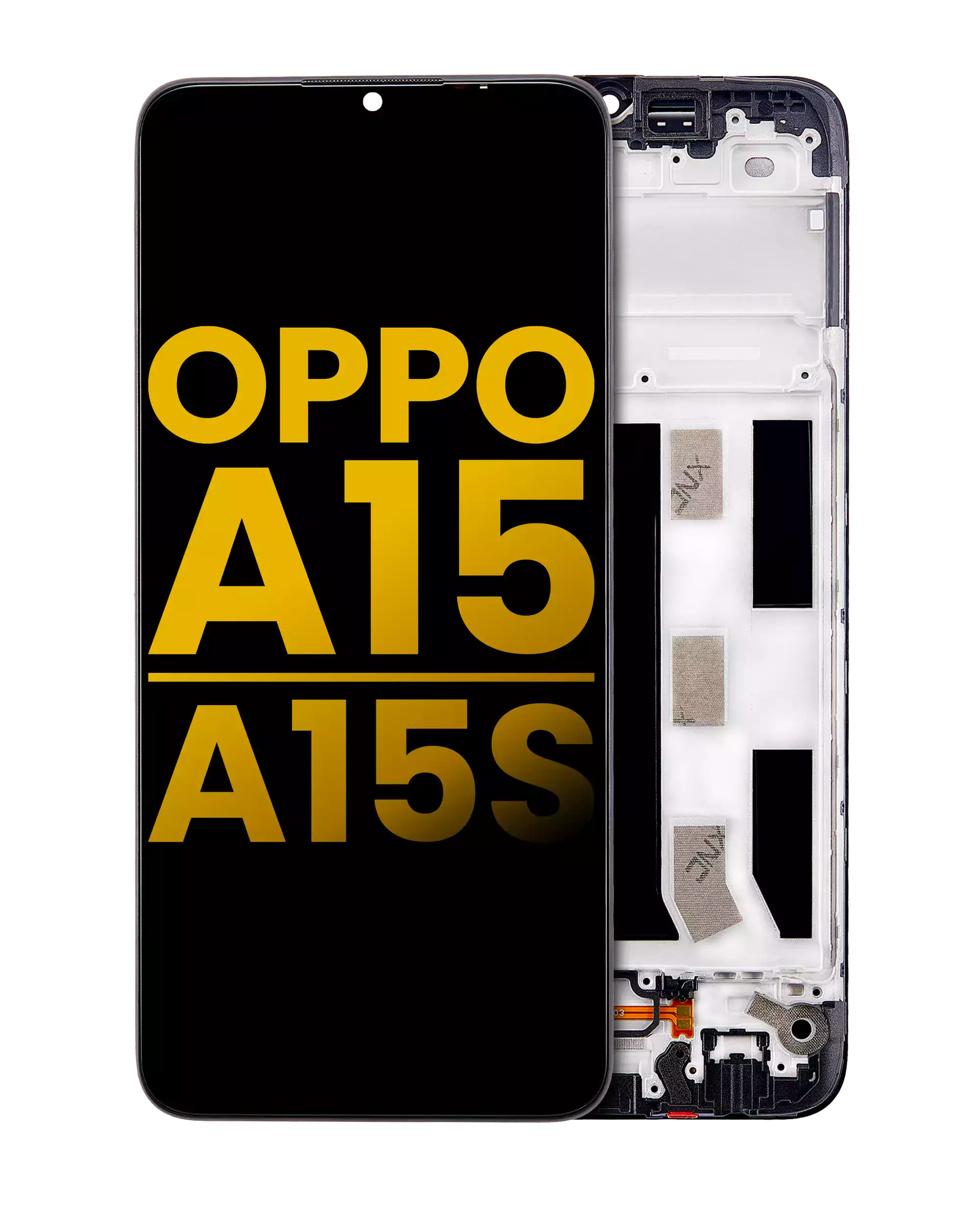 LCD-Display mit Rahmen für OPPO A15 / A15S (Refurbished) (Alle Farben)