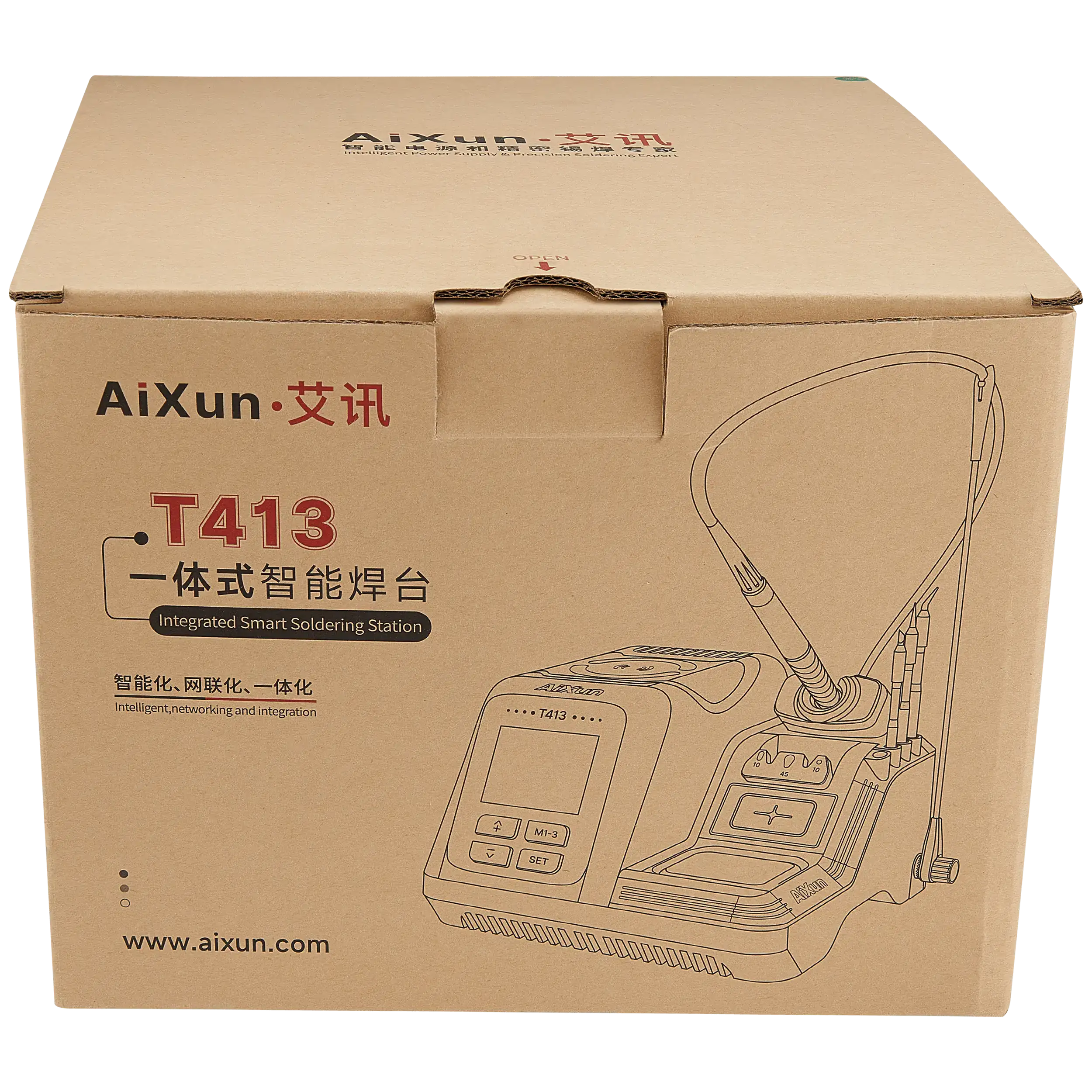 T413 200W Integrated Smart Soldering Station Compatible mit T245 Handle (220V / Europe) (Aixun)