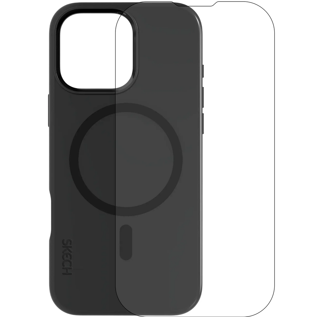 Black Case mit Display Protector And MagSafe für iPhone 16 Pro Max (Skech)