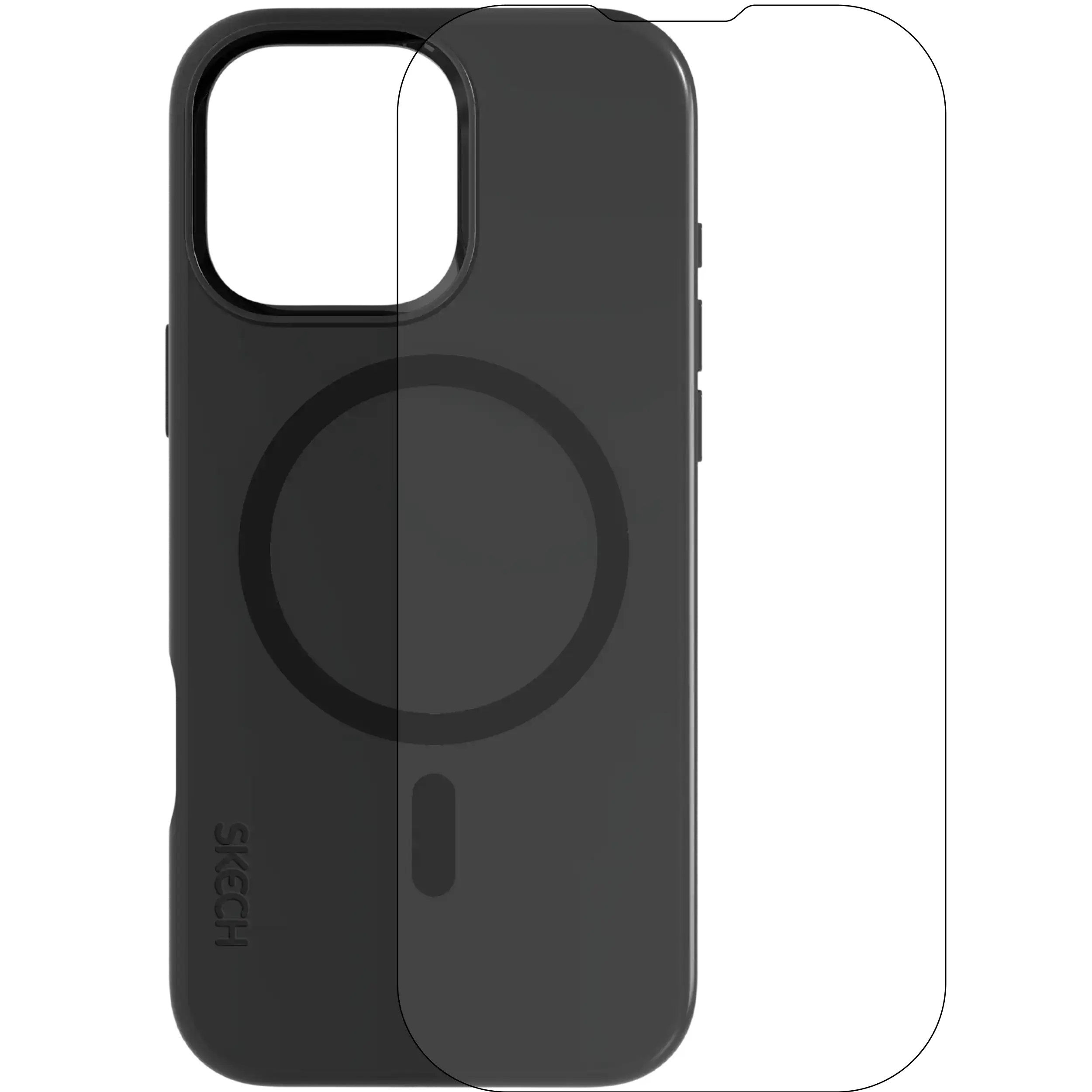 Black Case mit Display Protector And MagSafe für iPhone 16 Pro Max (Skech)