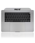 Top Case mit Keyboard (ISO UK) and Trackpad für MacBook Pro 15" A1707 (2016-2017) (gebrauchter OEM-Ausbau, Qualität B/C) (Space Grau)