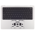 Top Case with Battery and Keyboard for MacBook Pro 14" A2992 (2023) (ISO Swedish) (Original OEM) (Silver)