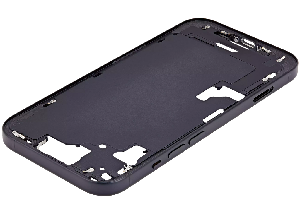 Midframe/Rahmen mit Small Parts für iPhone 15 (EU / Global Version) (Aftermarket Plus) (Schwarz)