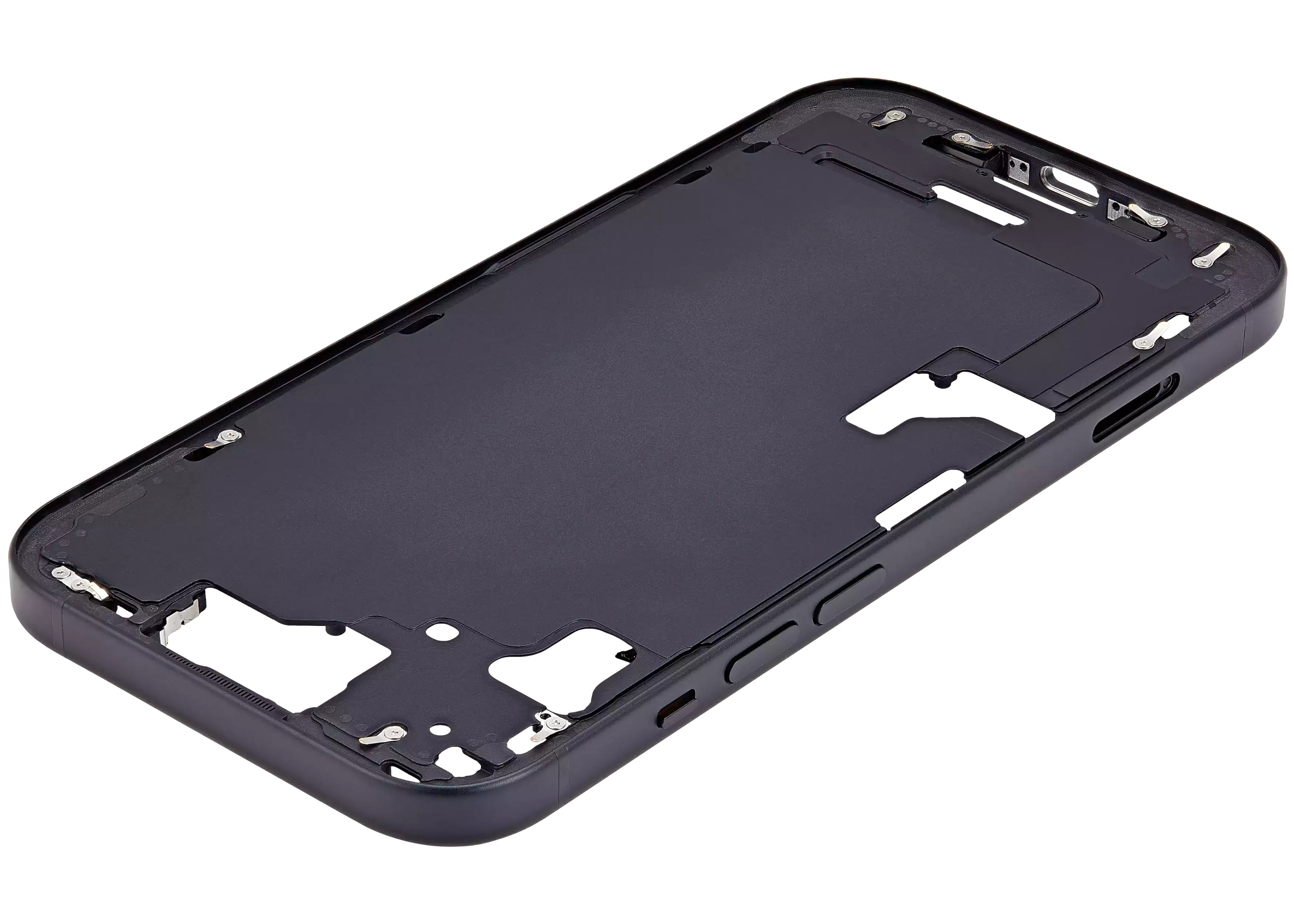 Midframe/Rahmen mit Small Parts für iPhone 15 (EU / Global Version) (Aftermarket Plus) (Schwarz)