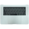 Top Case mit Akku and Keyboard (ANSI US) für MacBook Pro 15" A1990 (2018-2019) (gebrauchter OEM-Ausbau, Qualität B/C) (Silber)