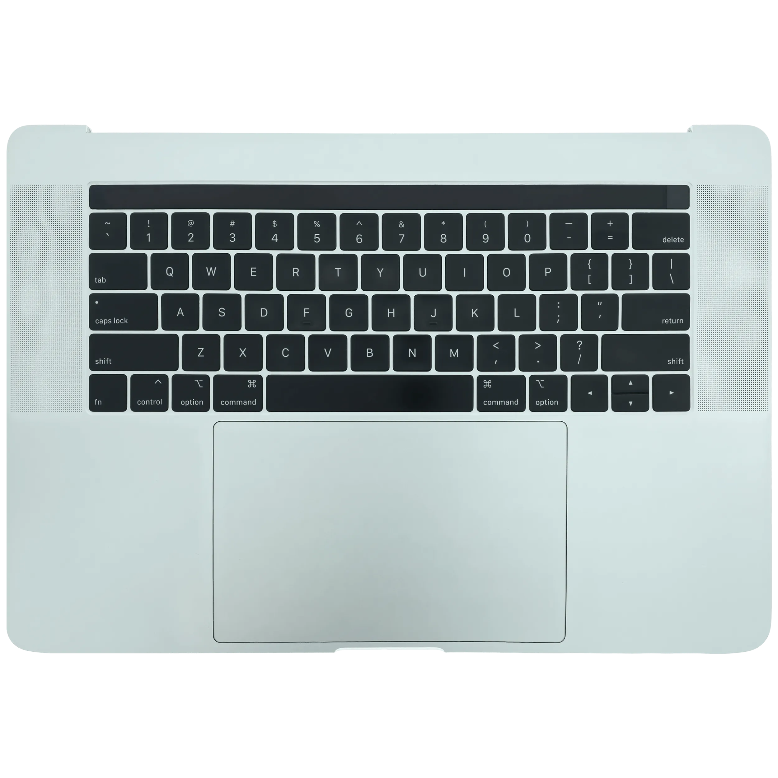 Top Case mit Akku and Keyboard (ANSI US) für MacBook Pro 15" A1990 (2018-2019) (gebrauchter OEM-Ausbau, Qualität B/C) (Silber)