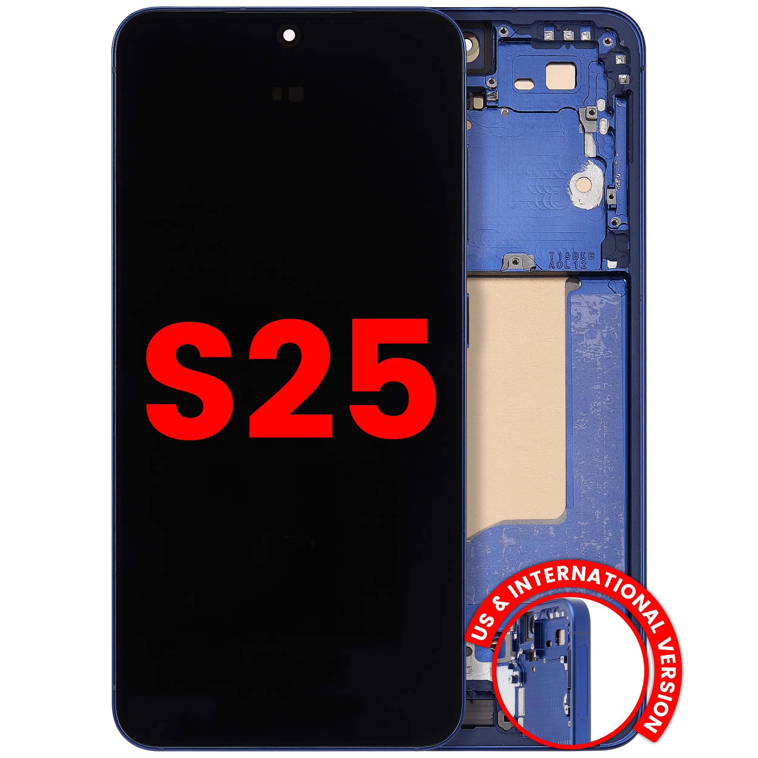 OLED-Display mit Rahmen für Samsung Galaxy S25 5G (US & International) (Aftermarket Plus) (Navy)