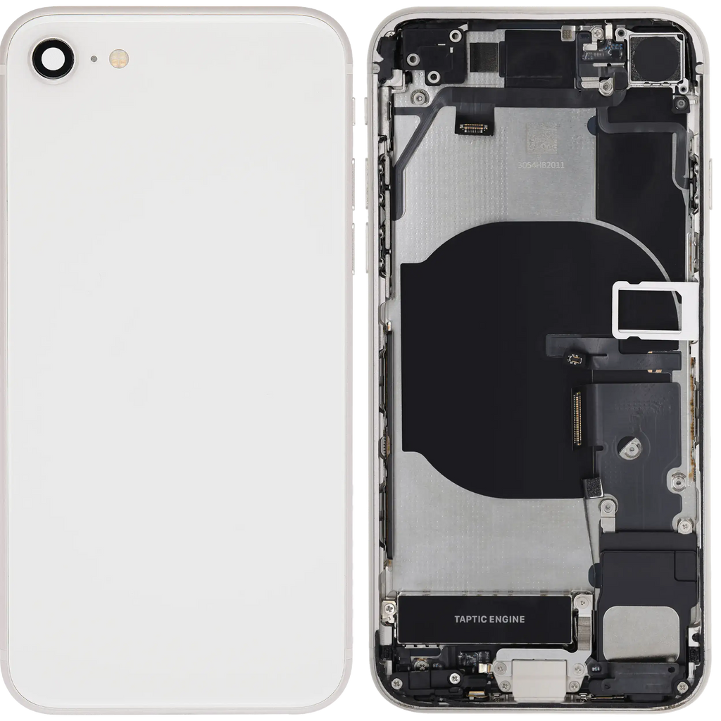 Backcover/Rahmen mit Ladebuchse Flex and Small Components Pre-Installed für iPhone SE (2022) (gebrauchter OEM-Ausbau, Qualität B) (Starlight)