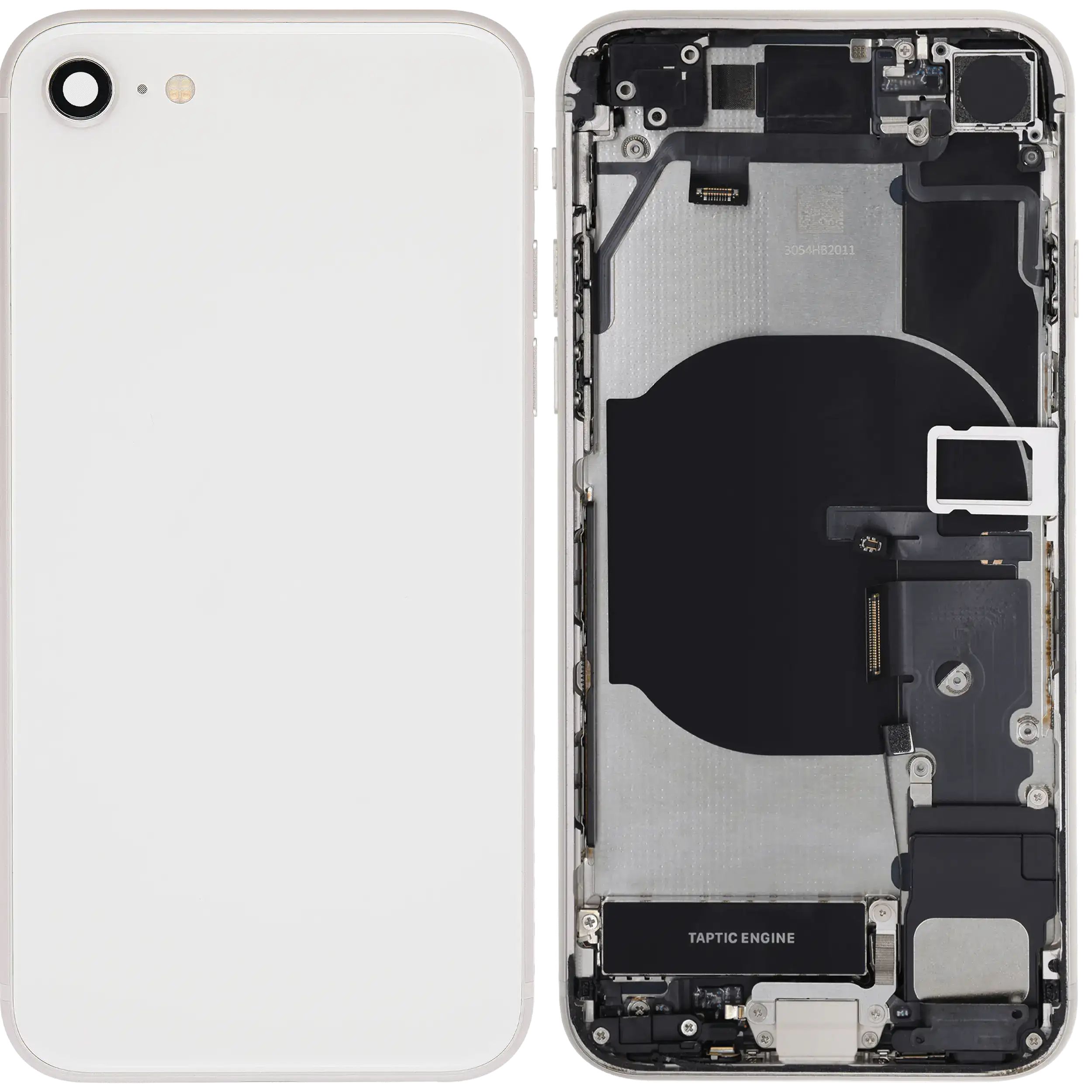Backcover/Rahmen mit Ladebuchse Flex and Small Components Pre-Installed für iPhone SE (2022) (gebrauchter OEM-Ausbau, Qualität B) (Starlight)